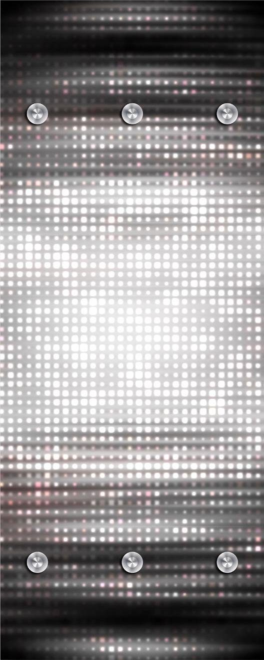 queence Kapstokpaneel Abstracte vierkanten met 6 haken, 50 x 120 cm