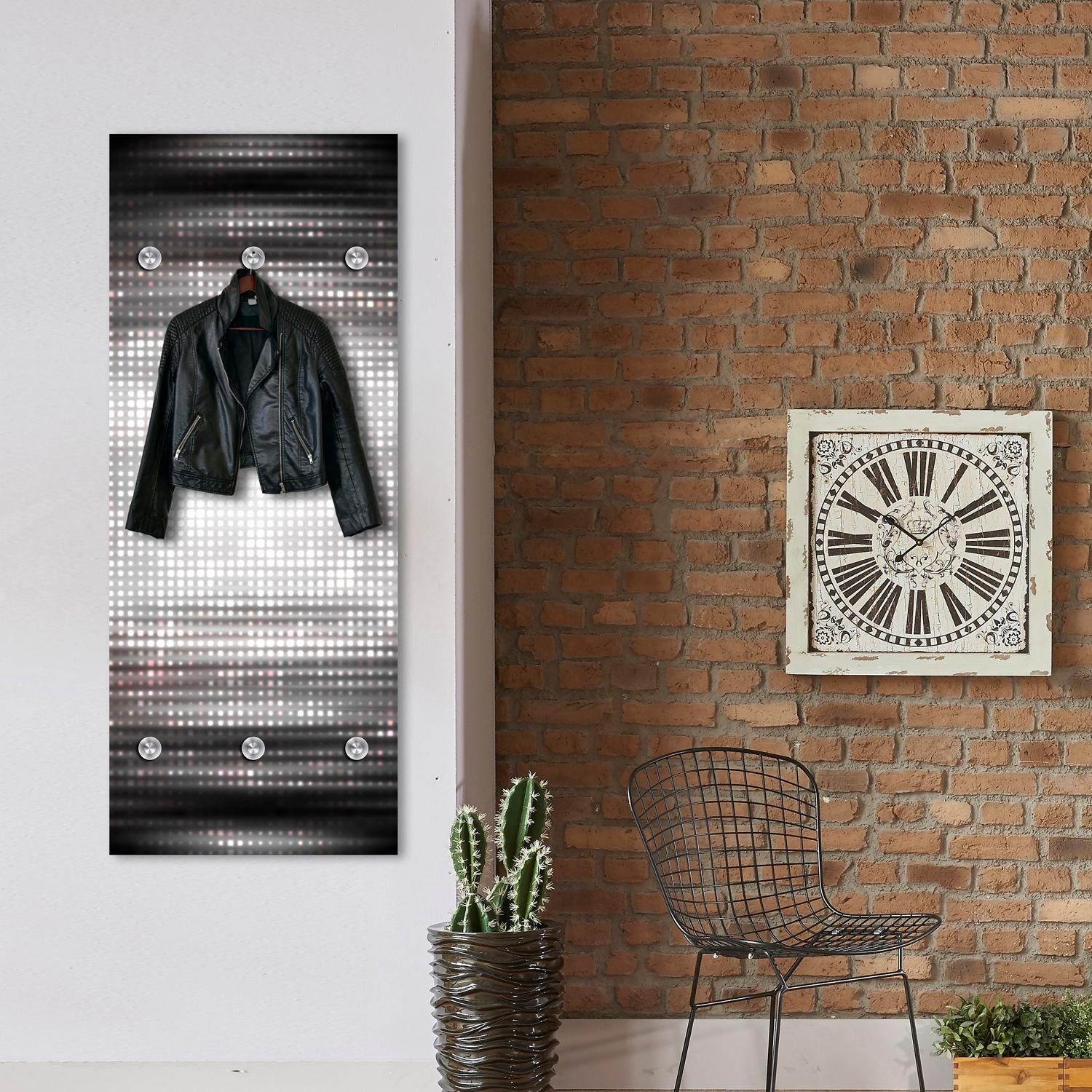queence Kapstok Abstracte vierkanten met 6 haken, 50 x 120 cm