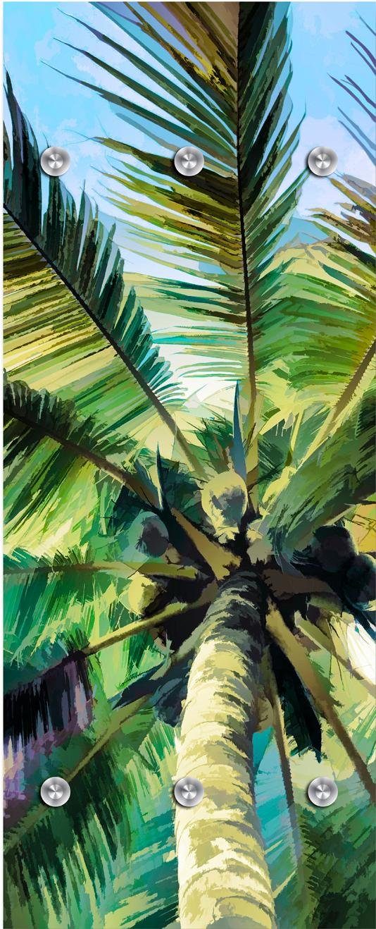 queence Kapstokpaneel Palm met 6 haken, 50 x 120 cm