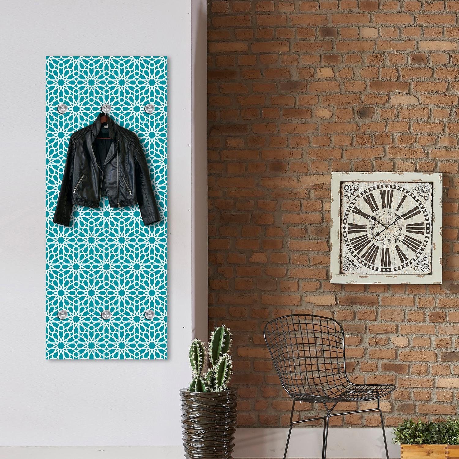 queence Kapstok Bloemmotief met 6 haken, 50 x 120 cm