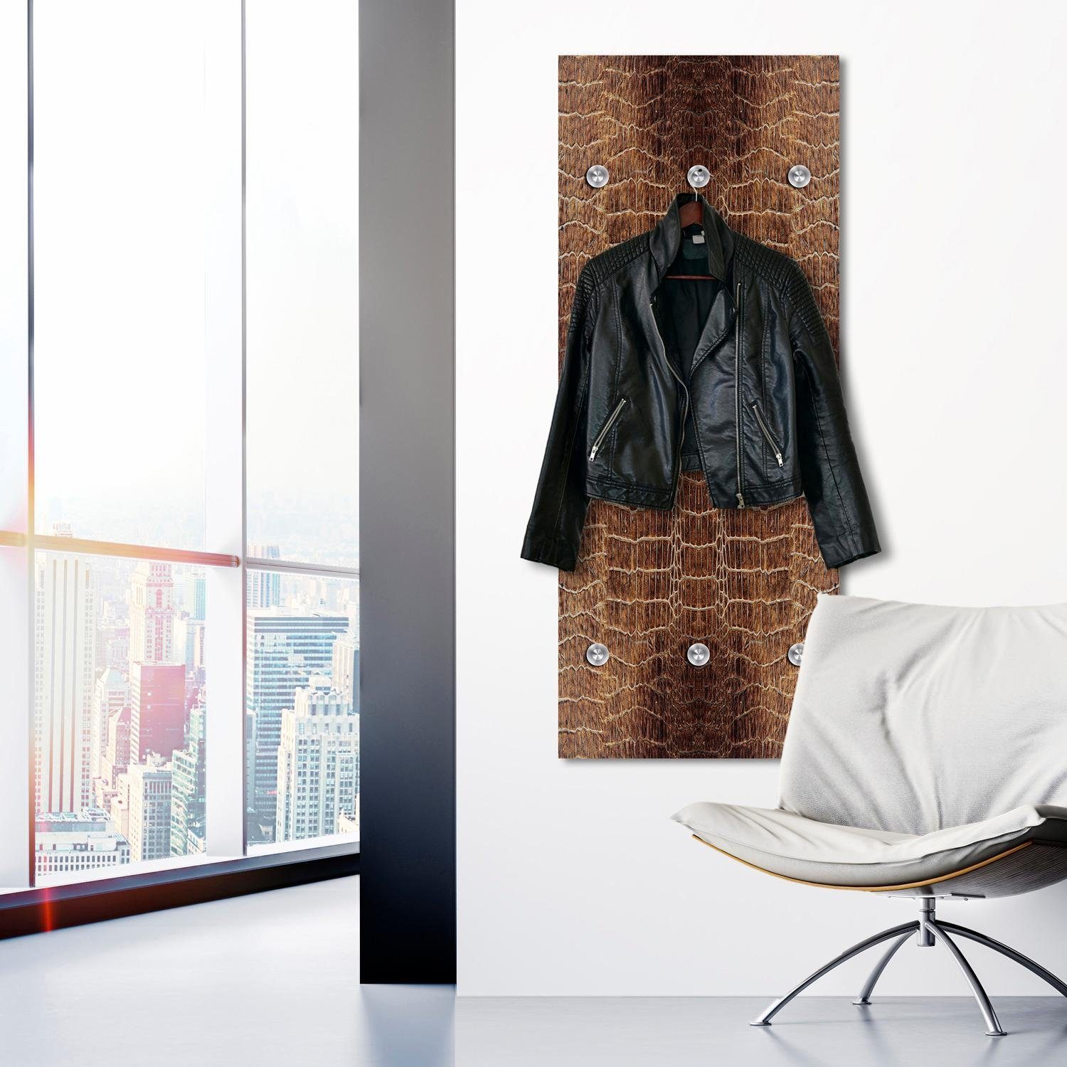 queence Kapstok Leer-look met 6 haken, 50 x 120 cm