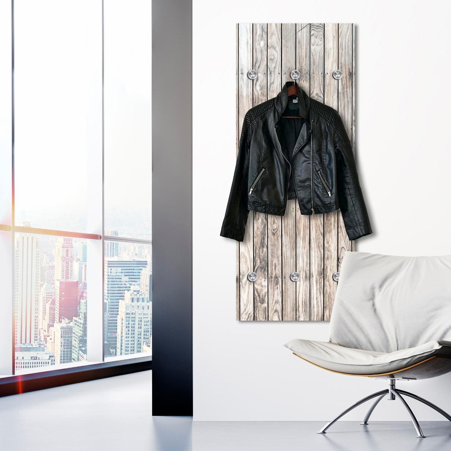 queence Kapstok Houten wand, panelen met 6 haken, 50 x 120 cm