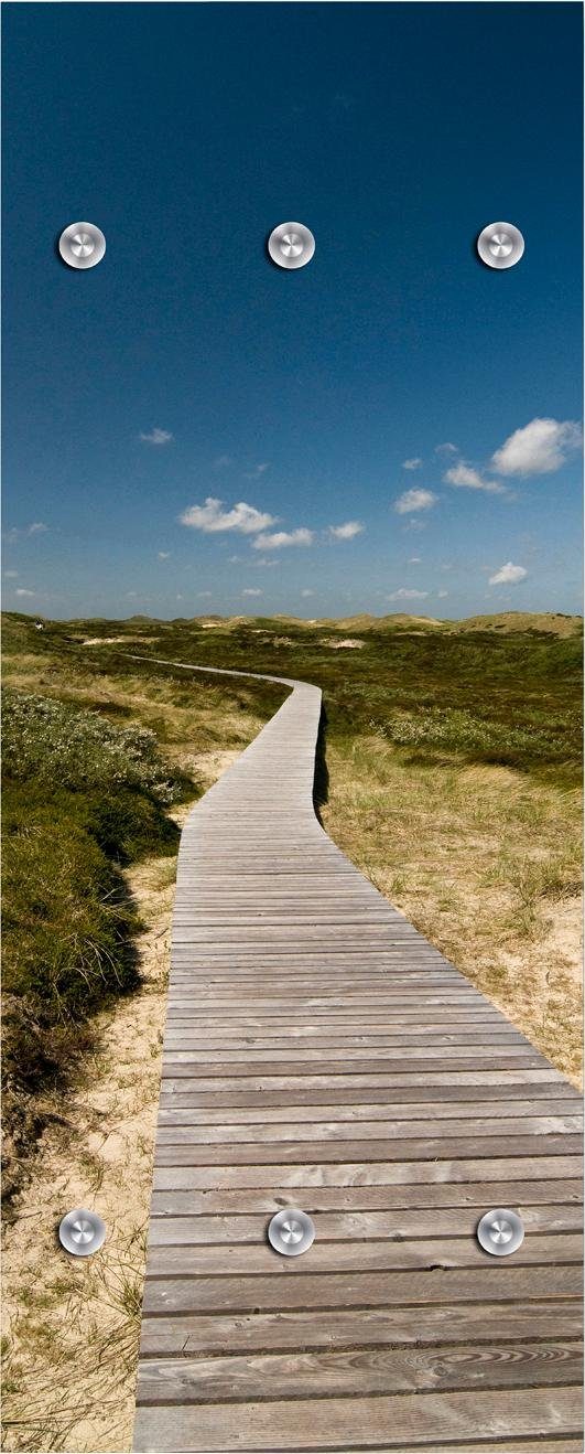 queence Kapstokpaneel Loopbrug tussen duinen met 6 haken, 50 x 120 cm