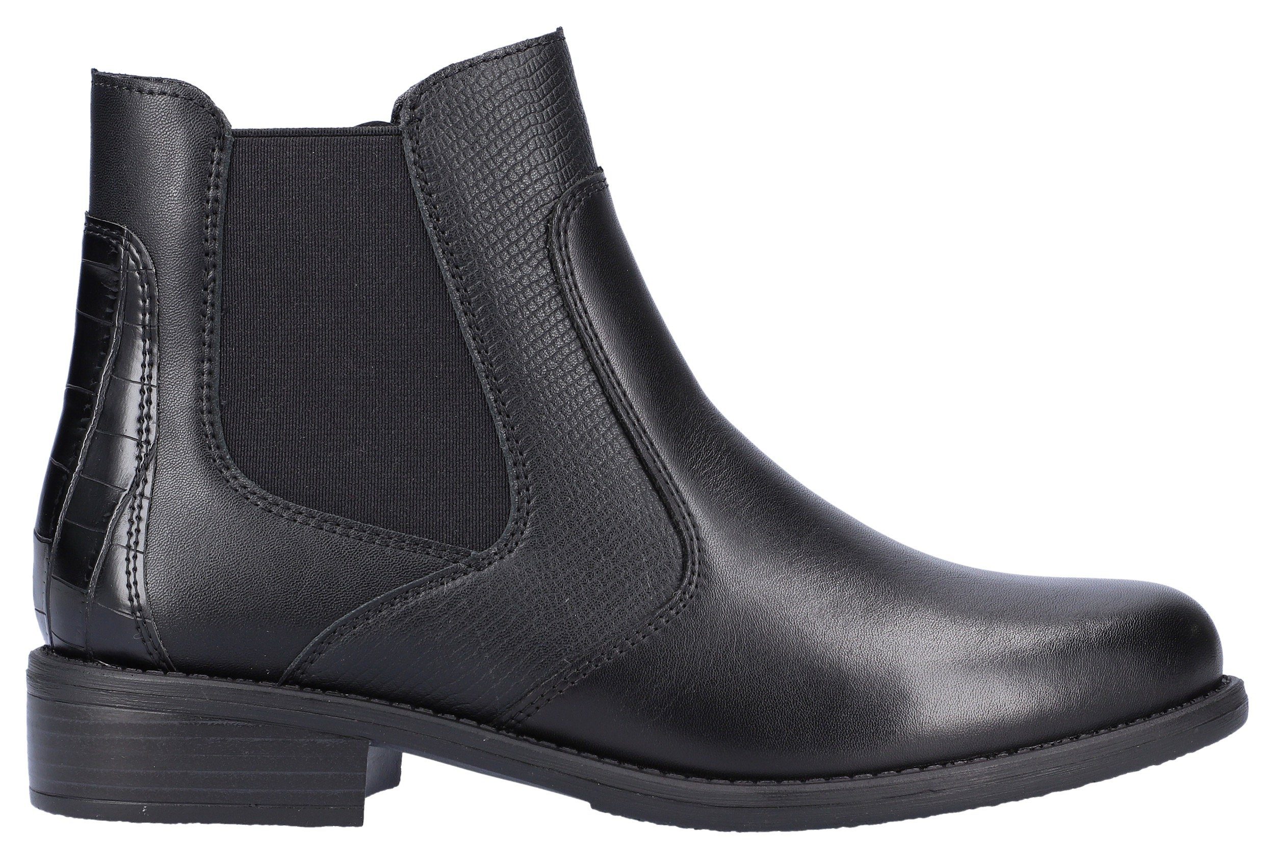 Remonte Chelsea-boots blokhak, laarsjes, business schoen, accenten in reptiel-look