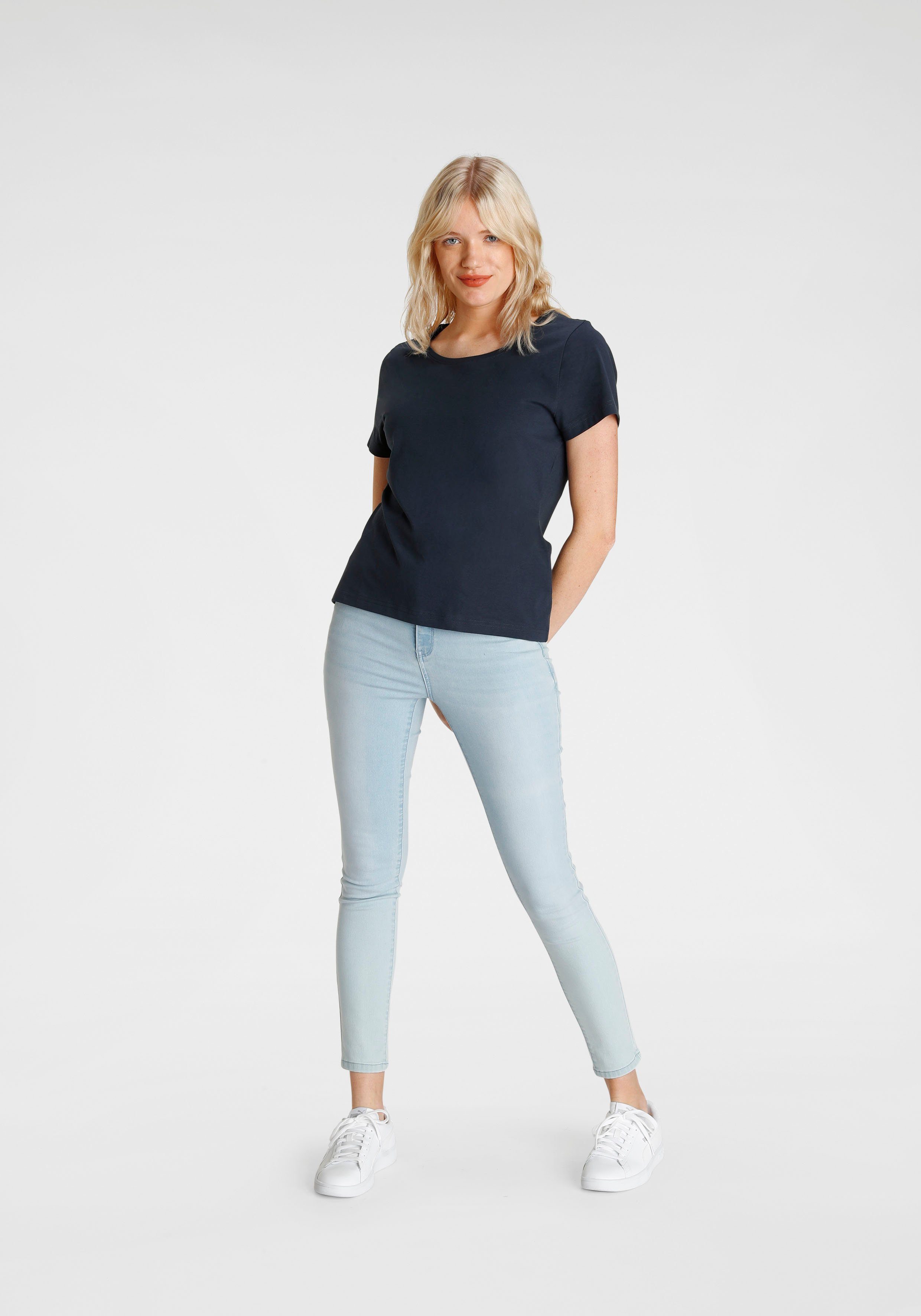 Eastwind T-shirt Korte mouw, heup-lang, voor vrije tijd, van katoen (3-delig, Set van 3)