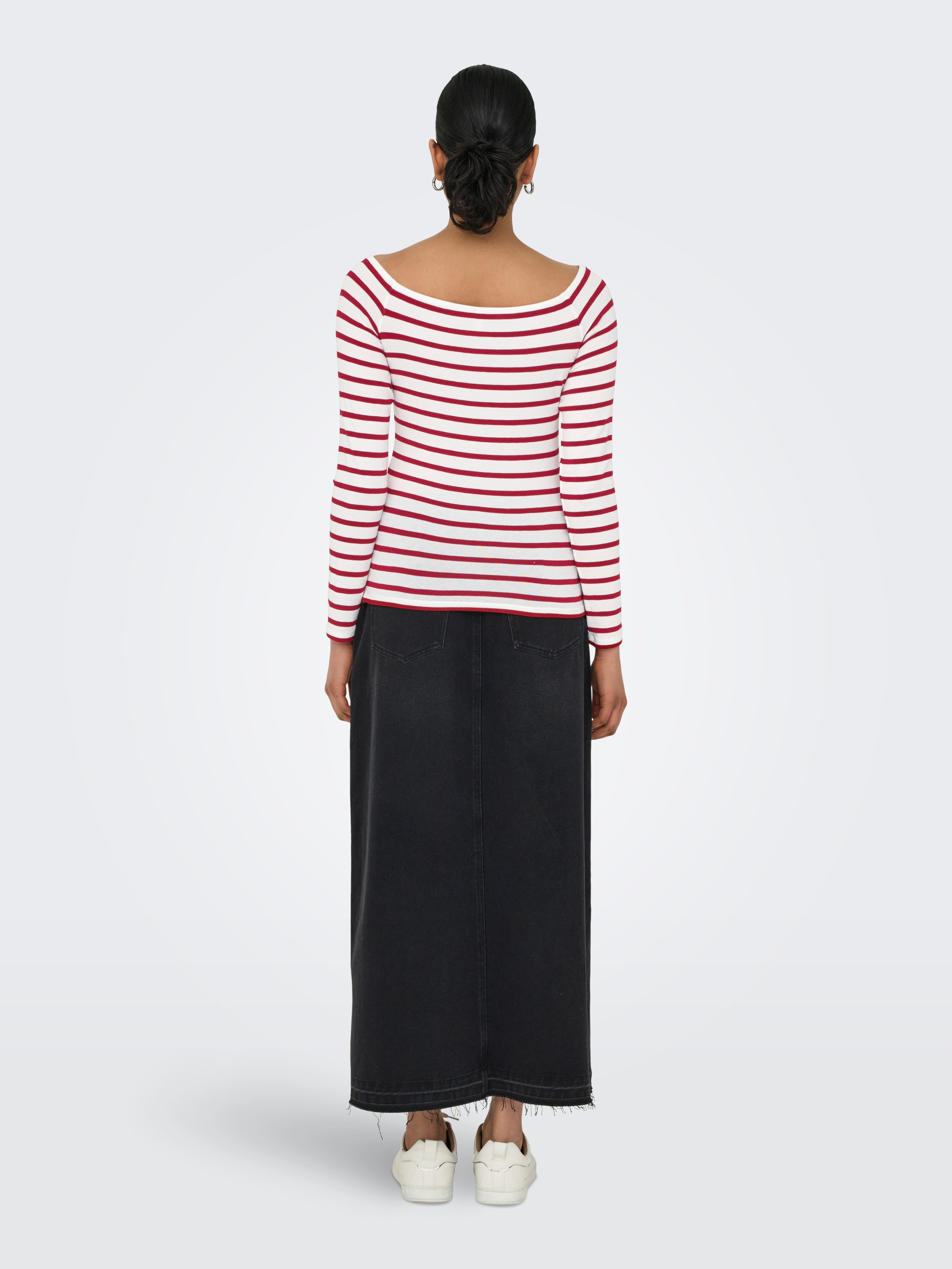 Only Shirt met lange mouwen ONLGLAMOUR L/S BOAT NECK TOP BOX CC JRS
