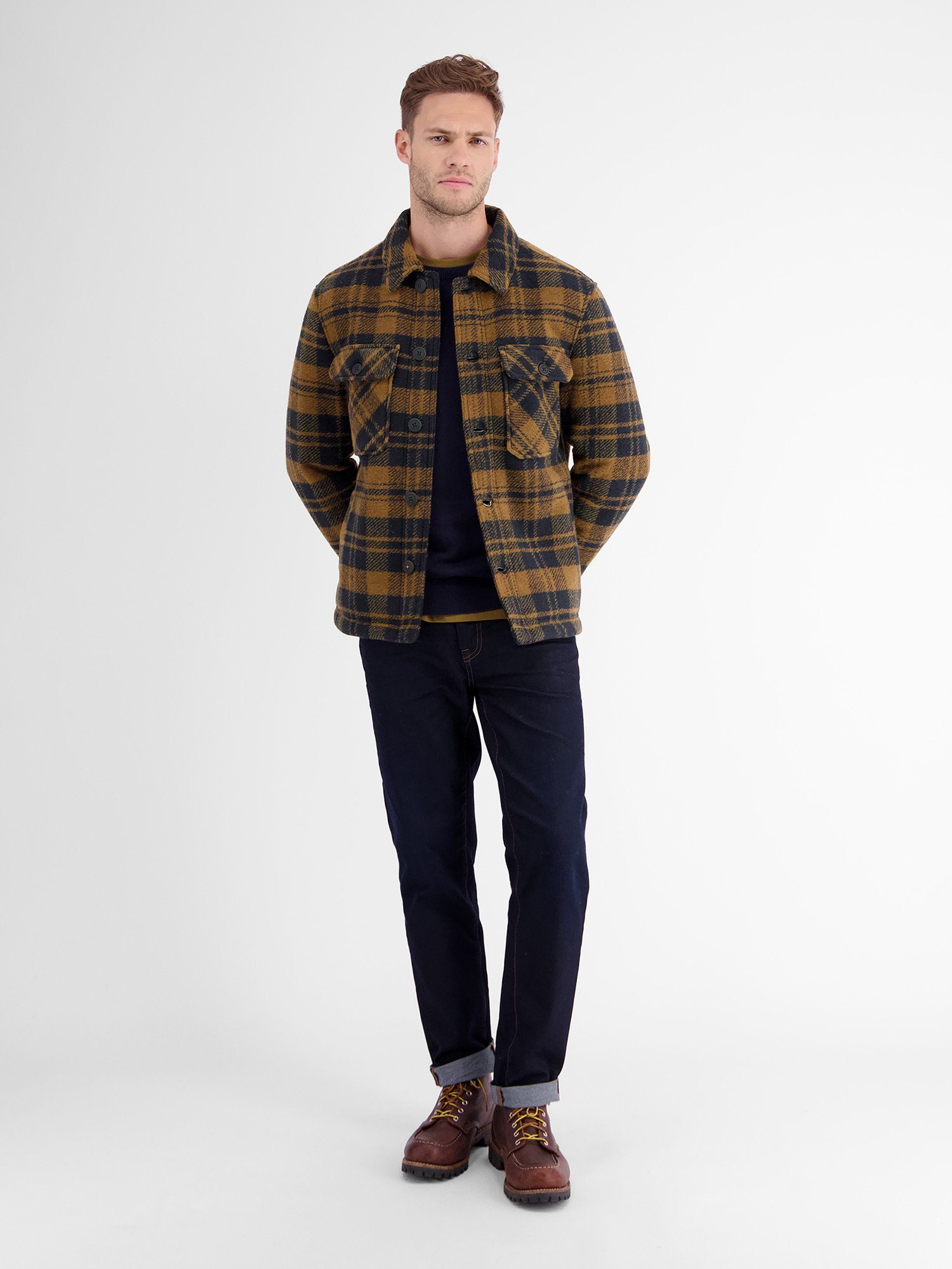 Lerros Overhemdjasje LERROS geruite overshirt-jack