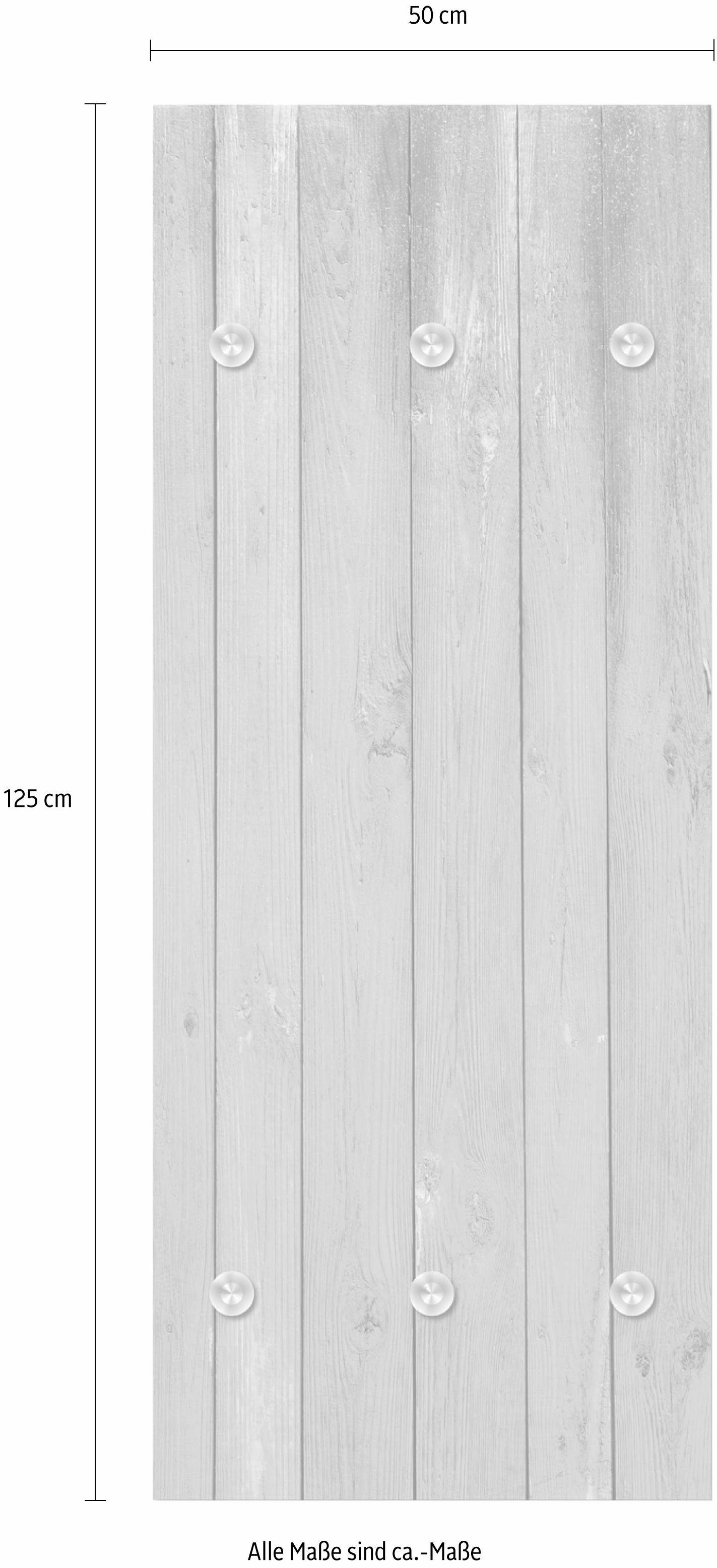 queence Kapstok Houten borden met 6 haken, 50 x 120 cm