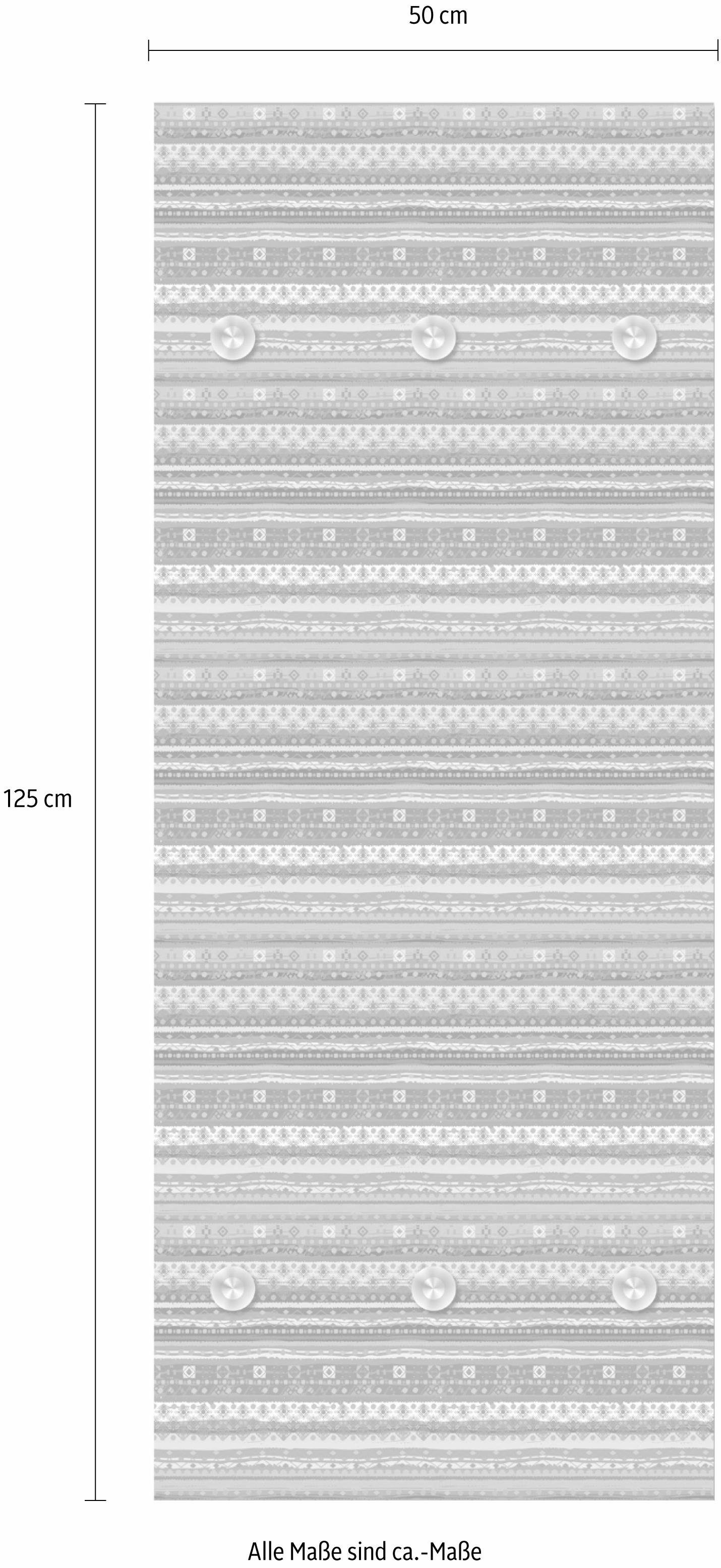 queence Kapstok Strepen in de breedte met 6 haken, 50 x 120 cm