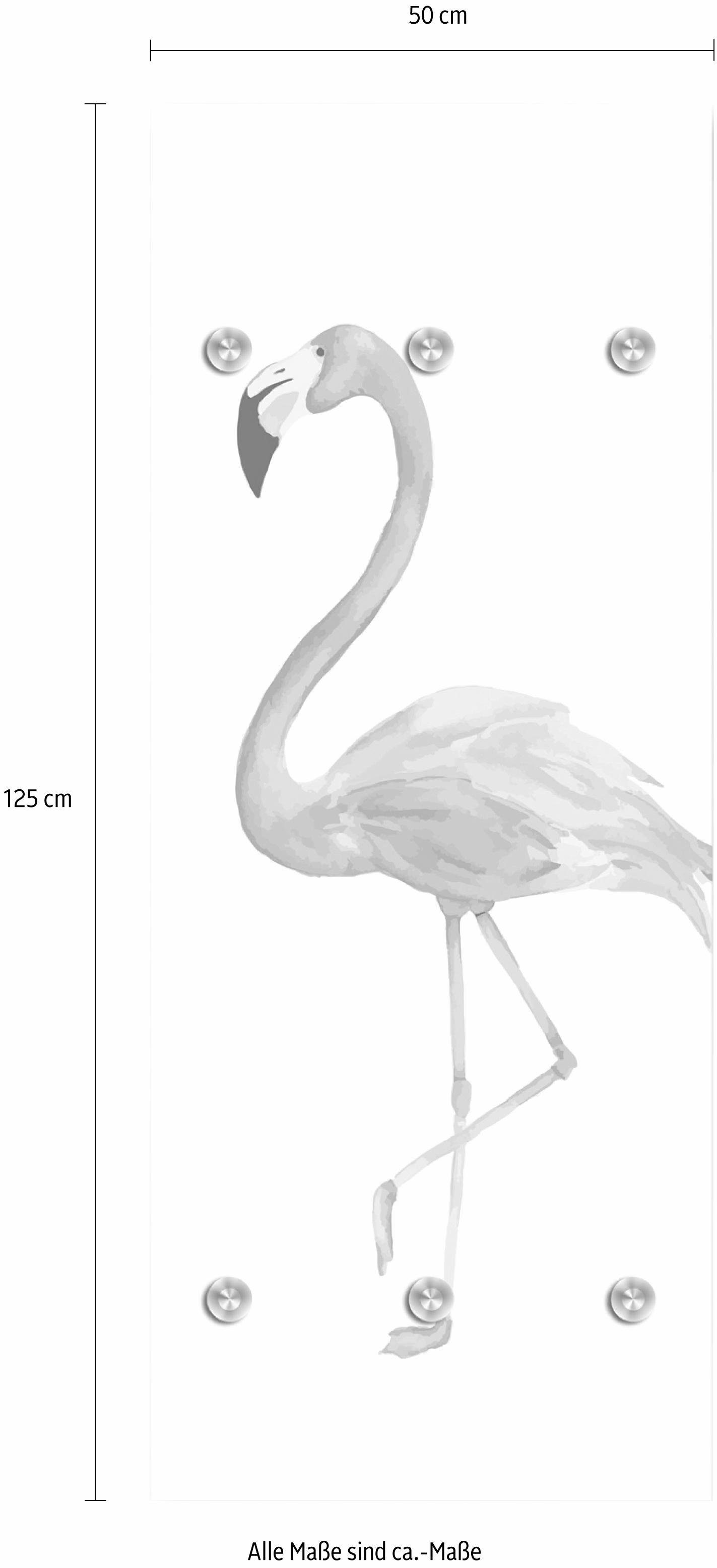 queence Kapstok Flamingo met 6 haken, 50 x 120 cm