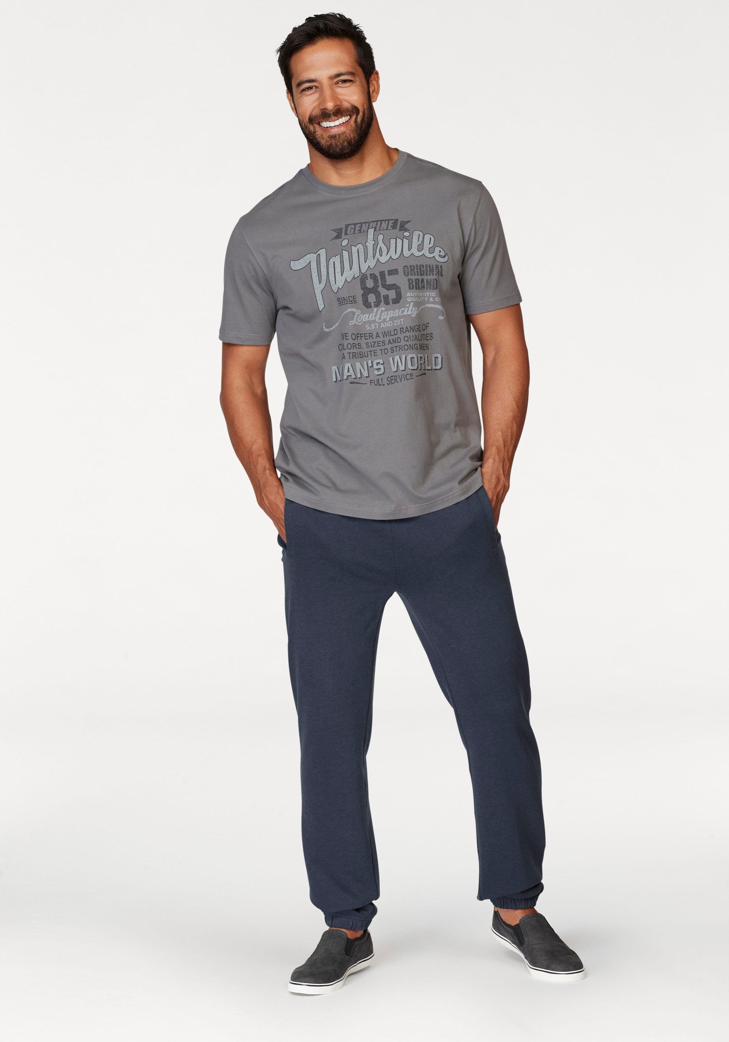 Man's World T-shirt Korte mouwen, met stijlvolle print, ronde hals, van katoen