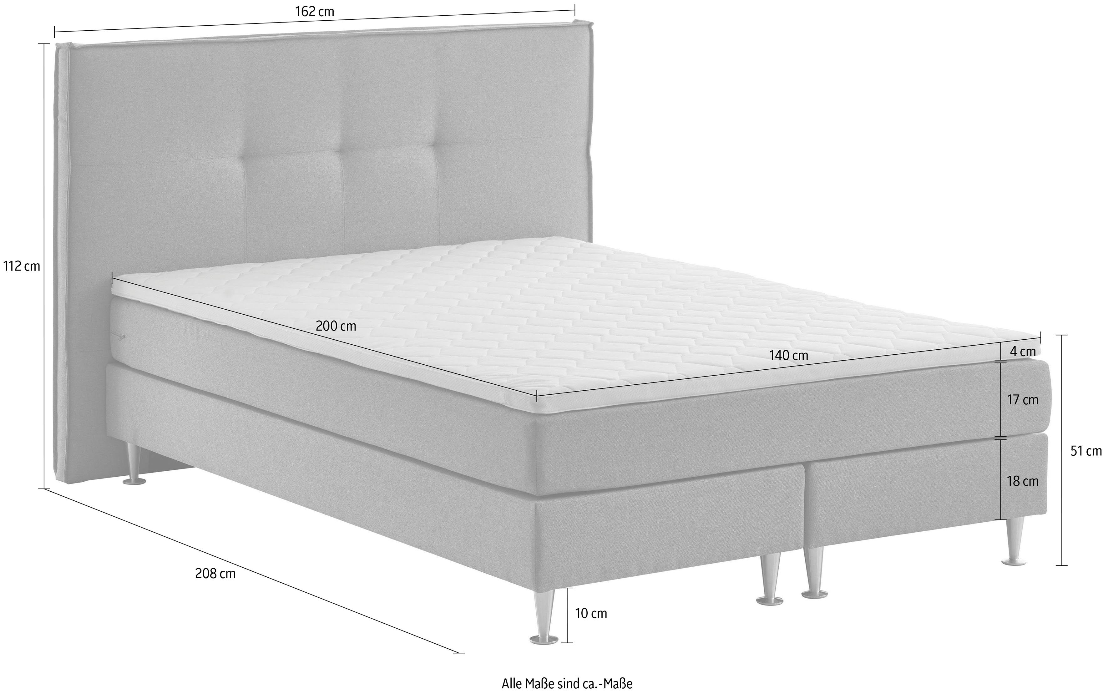 ATLANTIC home collection Boxspring Barnett met pocketveringsmatras en topmatras