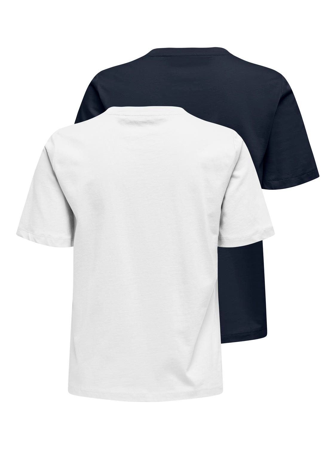 Only Shirt met korte mouwen ONLONLY S/S TEE NOOS 2 PACK (set, 2-delig)