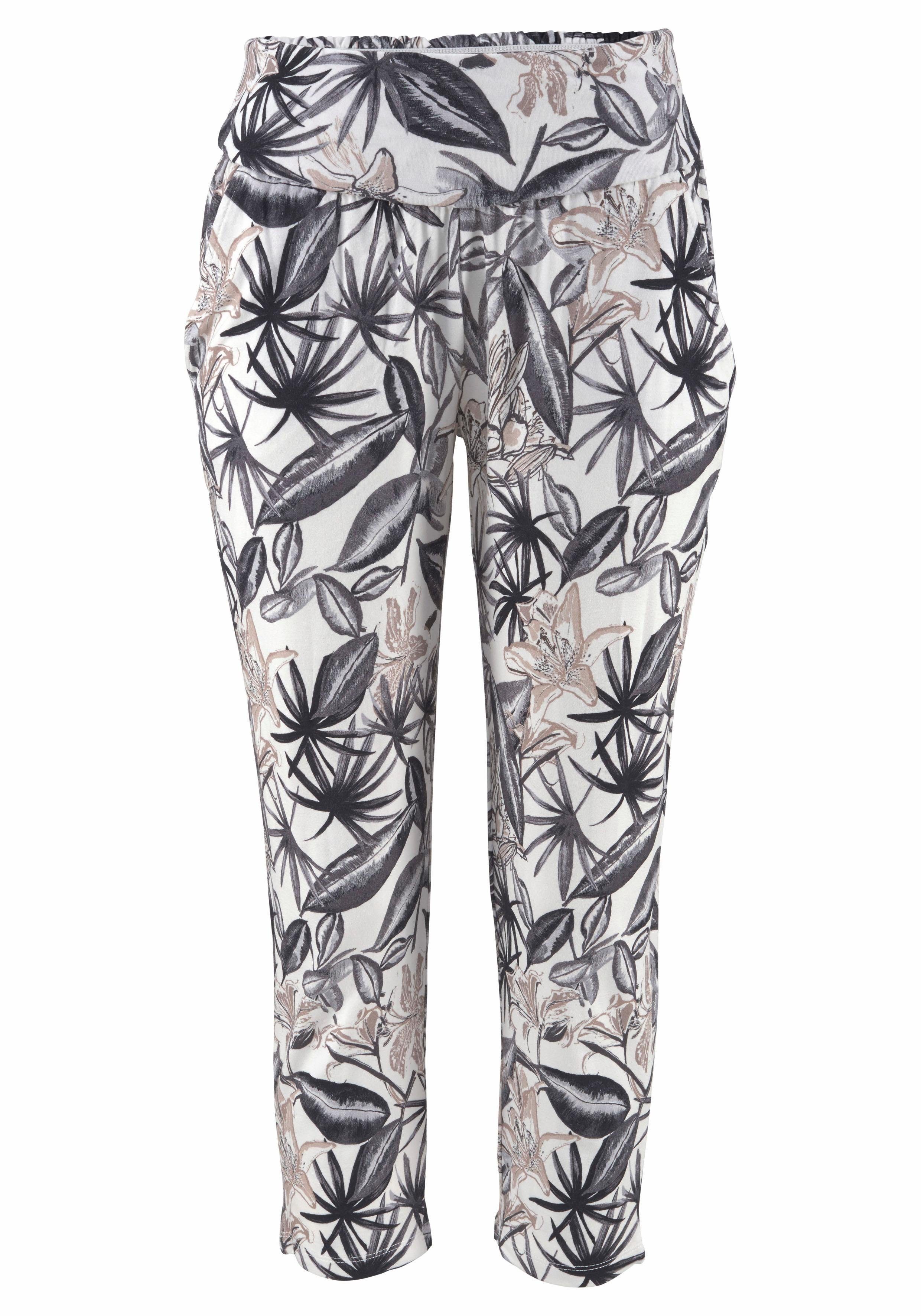 Buffalo Jerseybroek met all-over print en zakken, 7/8 broek, stoffen broek, elastisch