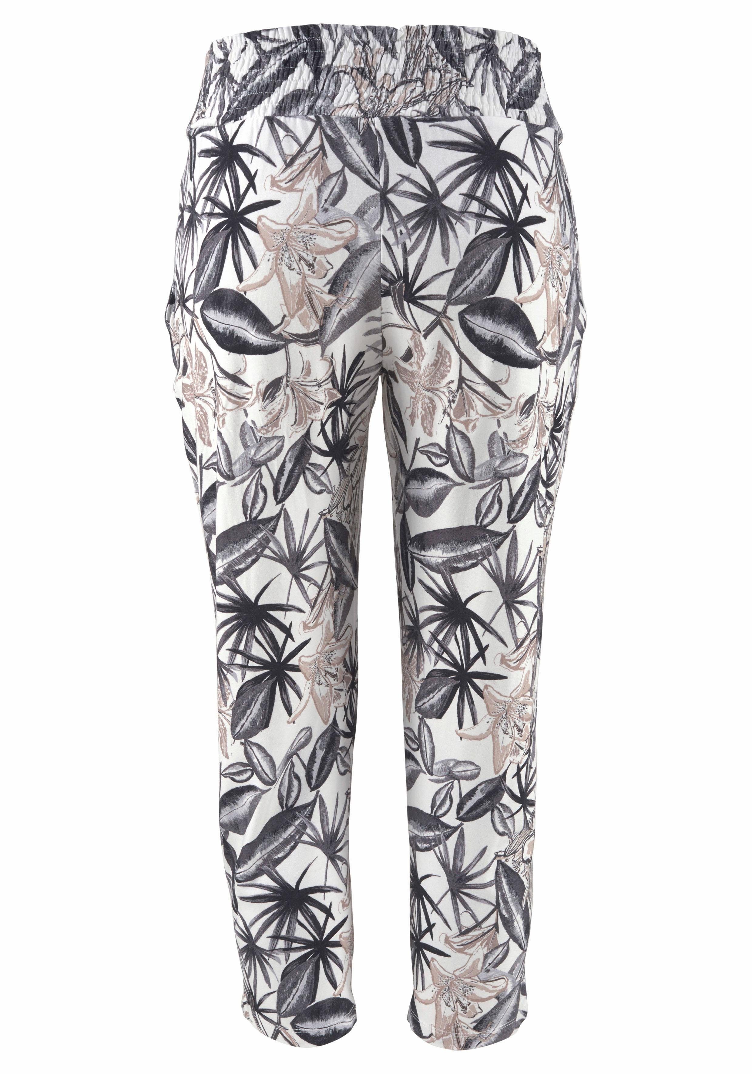 Buffalo Jerseybroek met all-over print en zakken, 7/8 broek, stoffen broek, elastisch