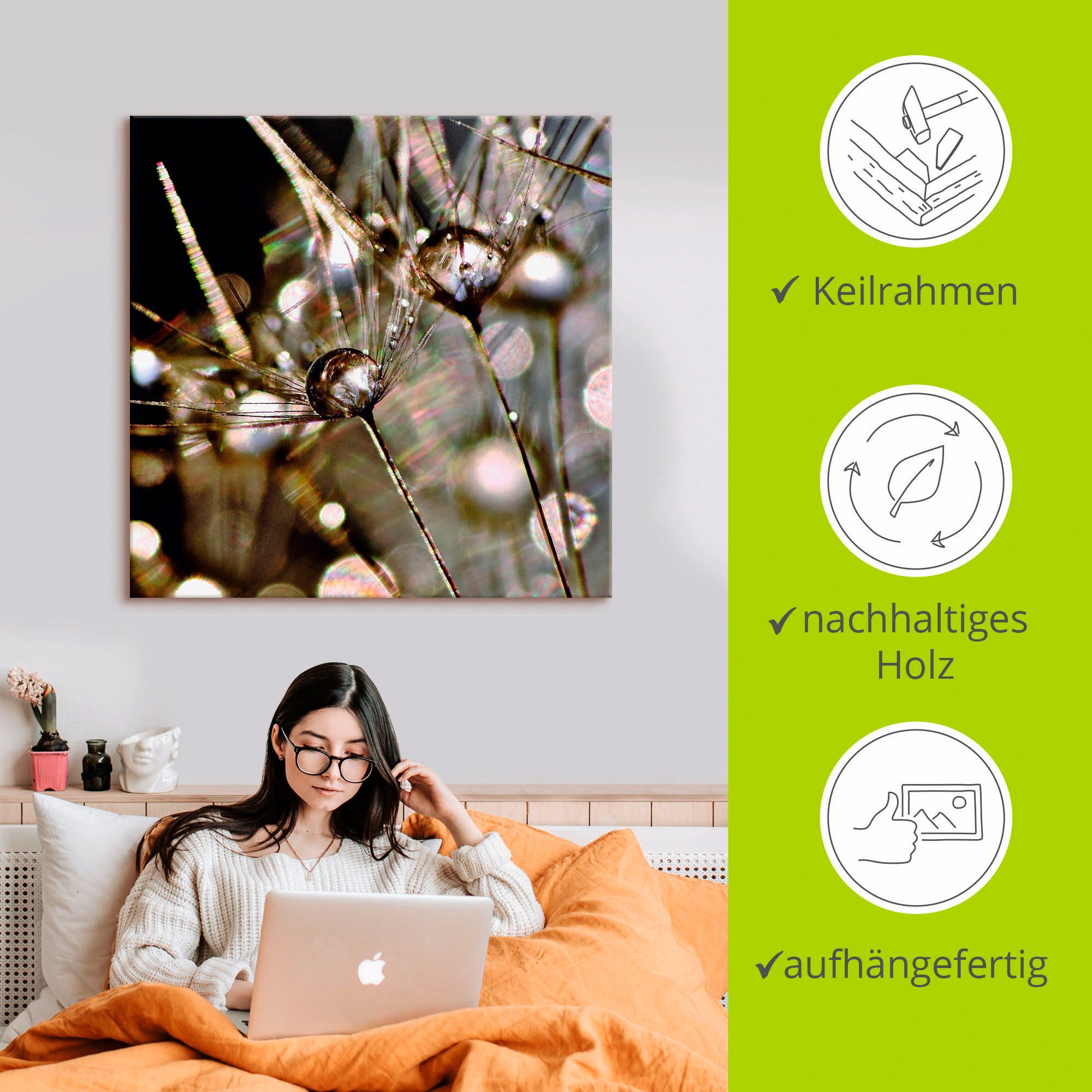 Artland Artprint Pluizenbol abstract als artprint op linnen, poster, muursticker in verschillende maten