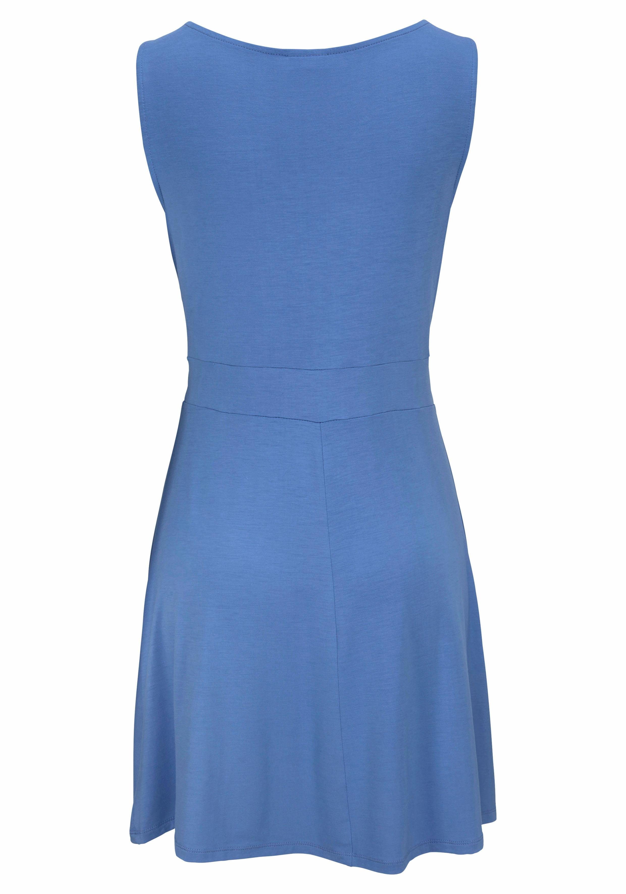 Beachtime Jerseyjurk met diepe v-hals in wikkeloptiek, zomerjurk, basic
