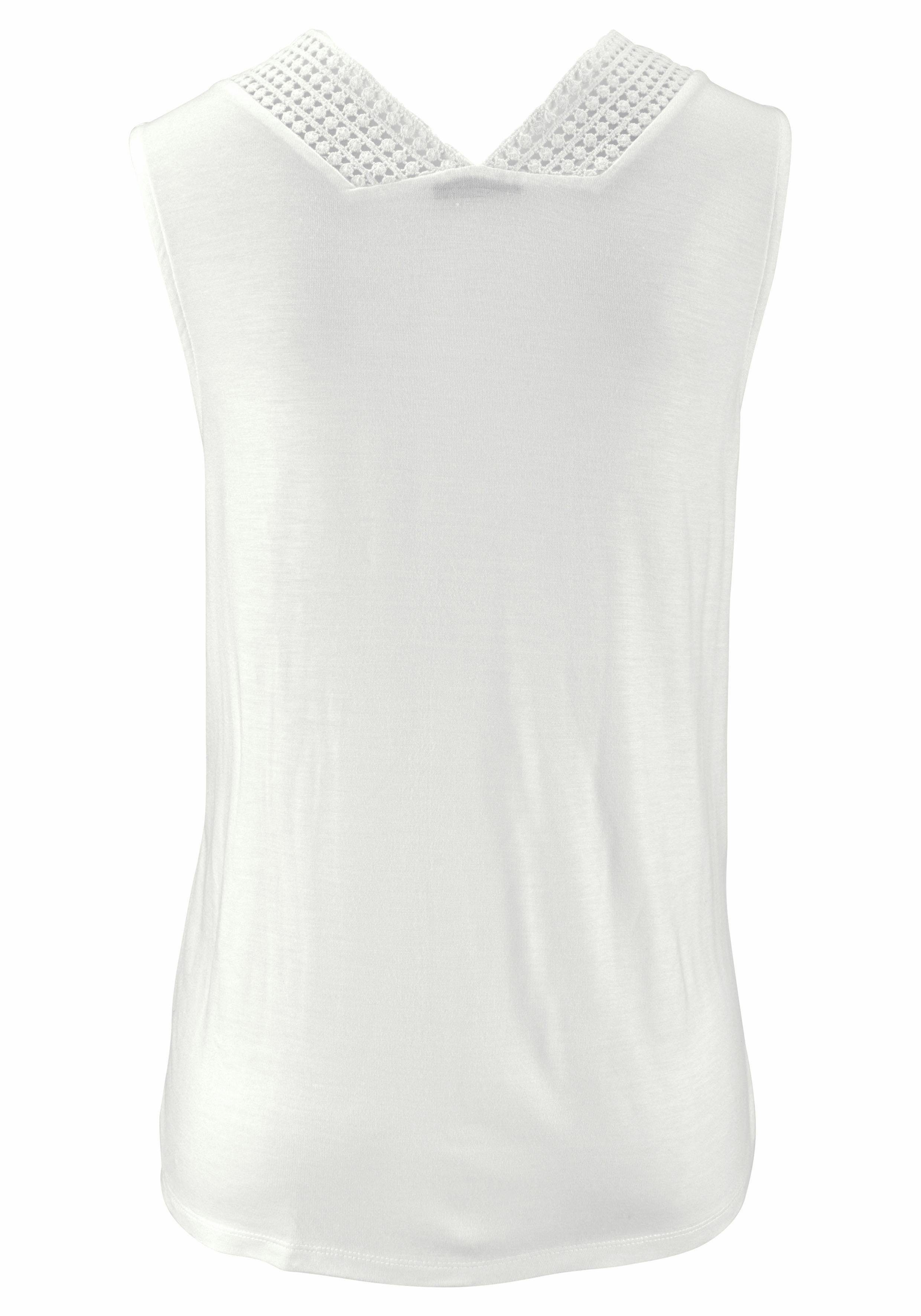 Lascana Strandtop met kantrand aan de halslijn, modieuze dames-top