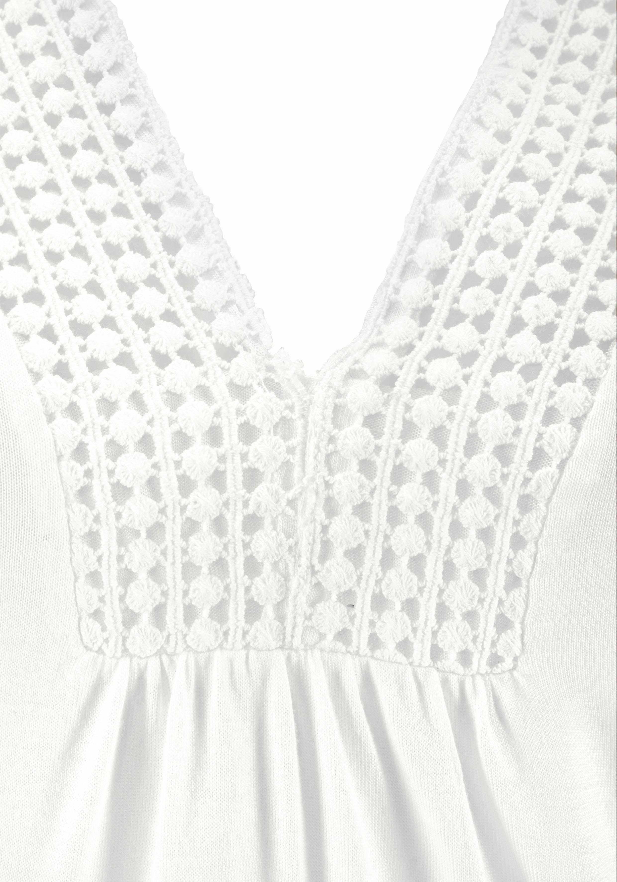 Lascana Strandtop met kantrand aan de halslijn, modieuze dames-top