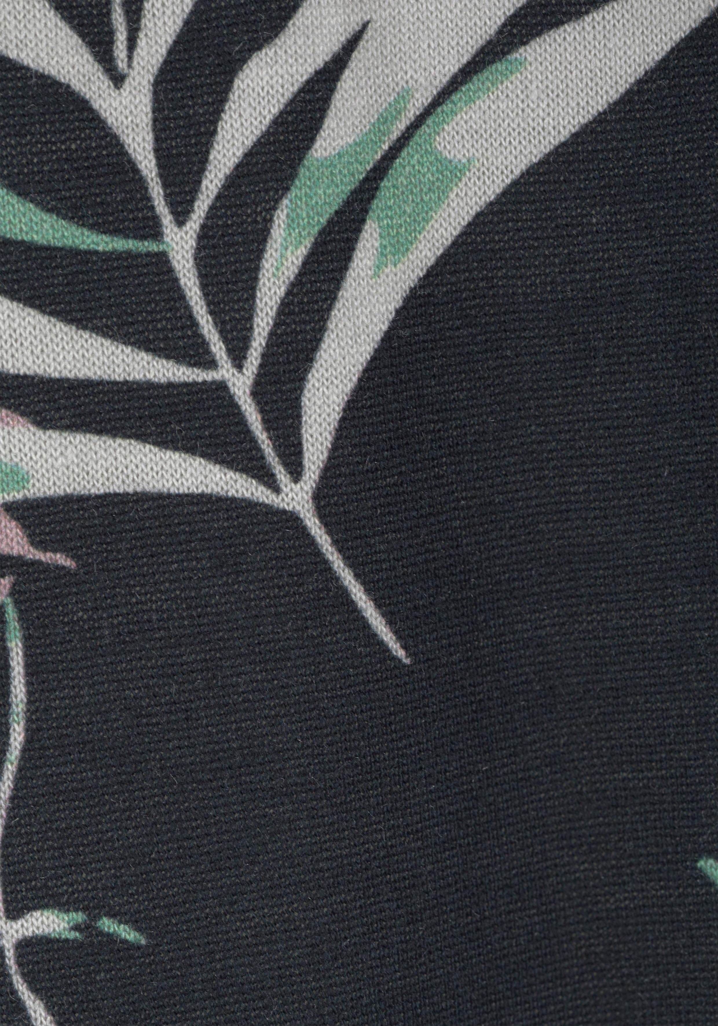 Lascana Strandtop met tropische print en split aan de hals, spaghettitop