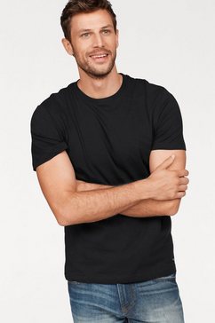 tom tailor t-shirt perfecte basic (set, set van 2) zwart