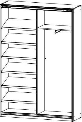 rauch Kledingkast Garderobe Draai-deurskast Kledingkast Kast Schoenenkast MINOSA Breedte 136 cm, uitschuifbare kledingstang, 6 schoenenplanken MADE IN GERMANY
