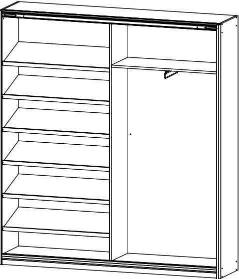 rauch Kledingkast Garderobe Draai-deurskast Kledingkast Kast Schoenenkast MINOSA Breedte 181 cm, uitschuifbare kledingstang, 6 schoenenplanken MADE IN GERMANY