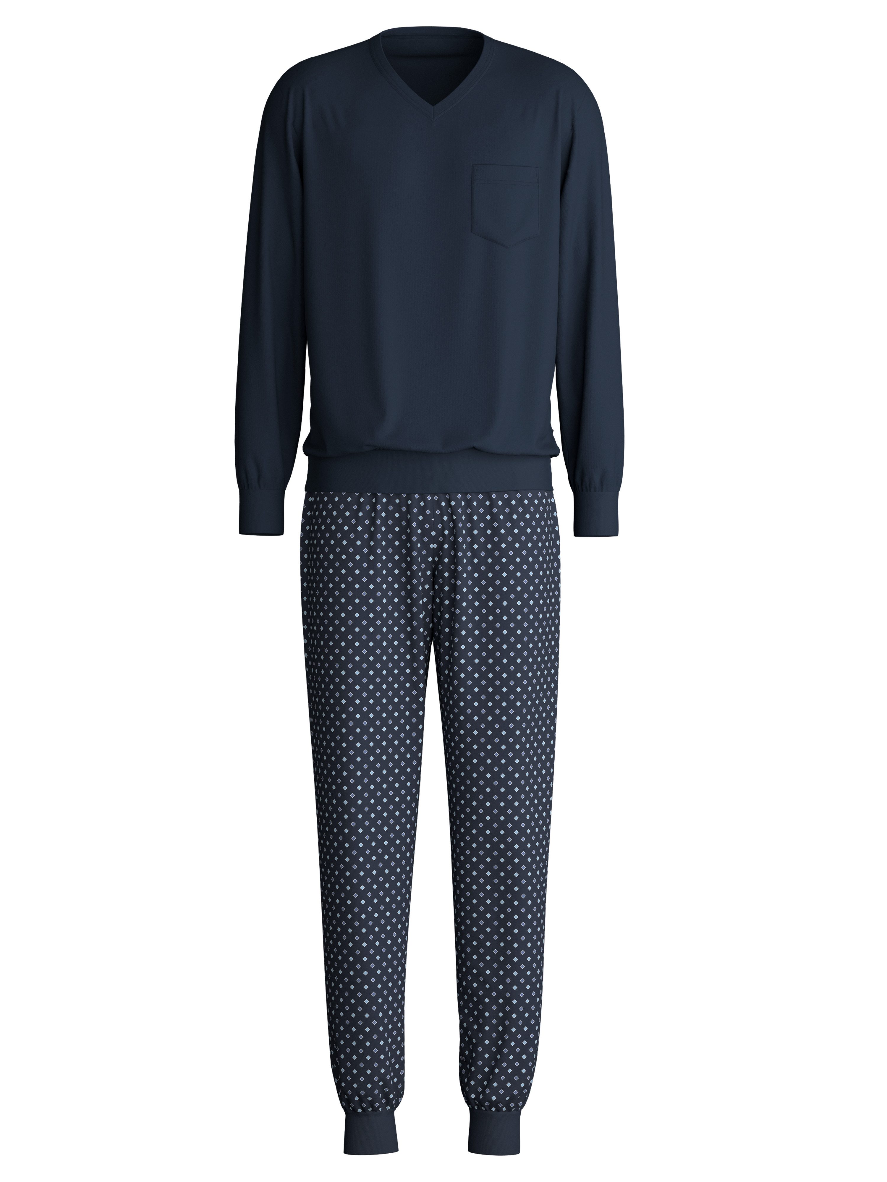 CALIDA Pyjama Relax Streamline met v-hals en boorden (2-delig)