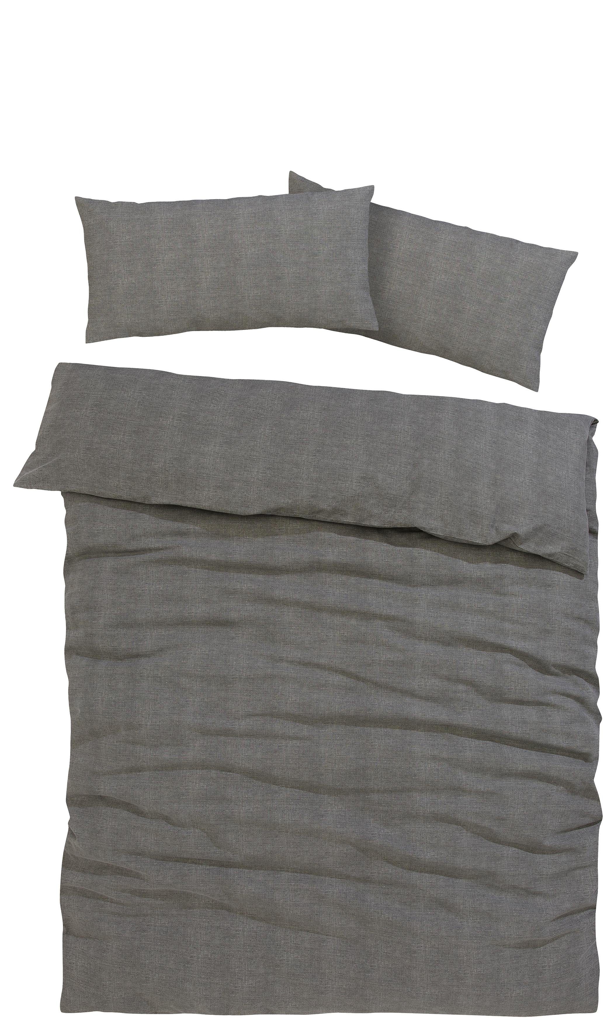 Home affaire Overtrekset Melli in mt. 135x200, 155x220 of 200x200 cm Dekbedovertrek van katoen, linnen-look in mêlee-look