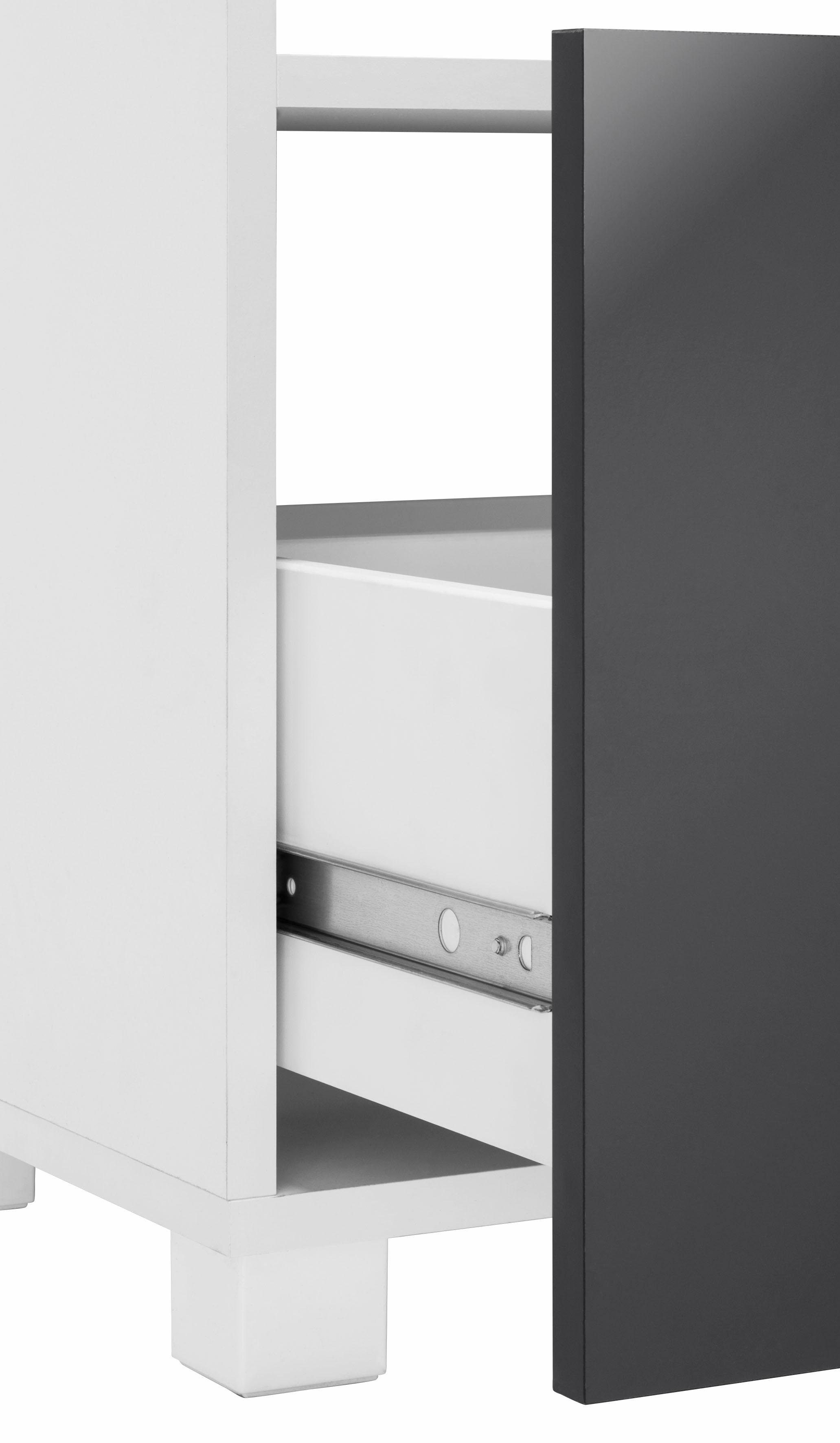 Schildmeyer Wastafelonderkast Colli in verschillende kleuren Hoogte 54,5 cm, badkamerkast met metalen handgrepen en grote lade