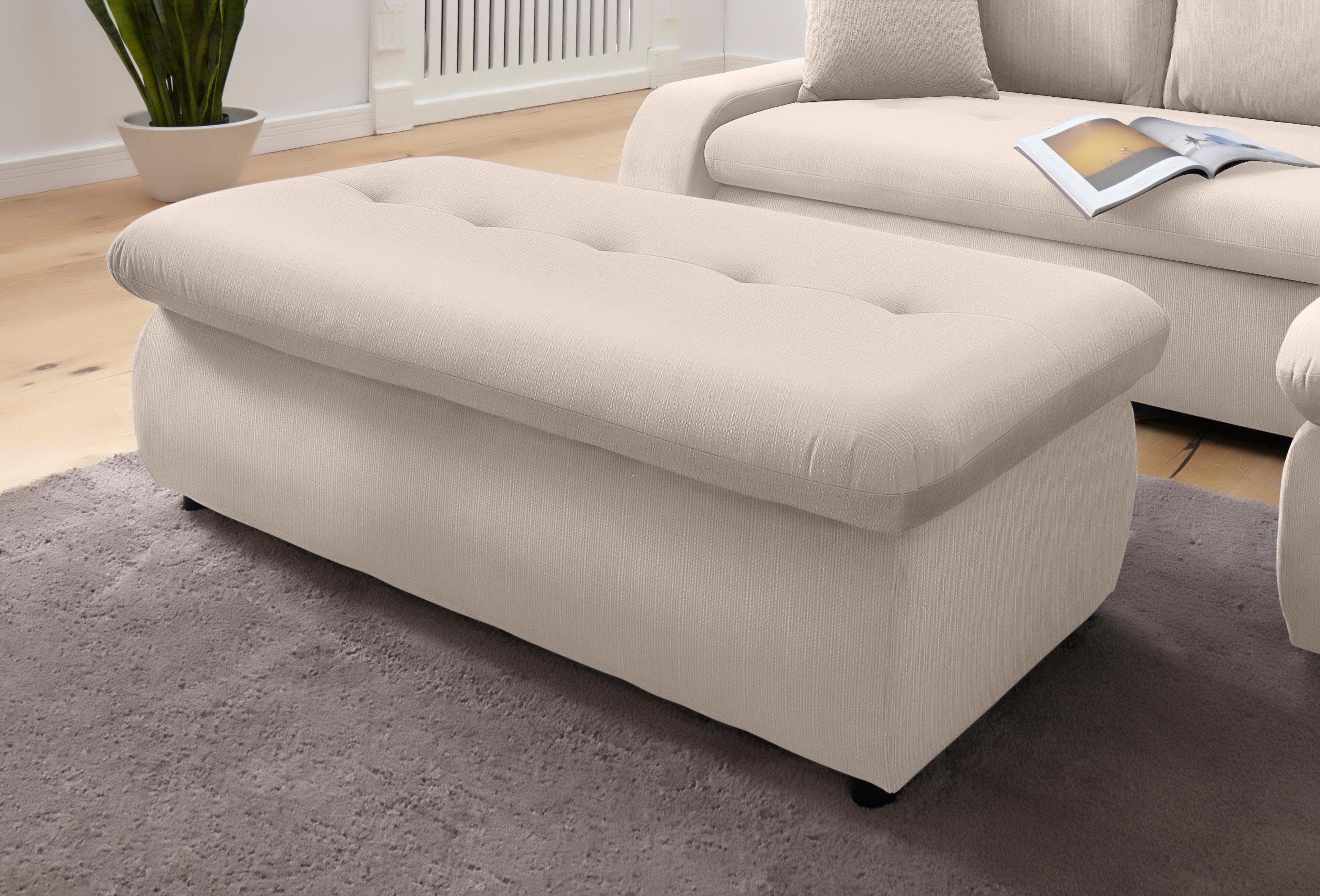 TRENDMANUFAKTUR Hocker Indie II, comfortabele bankhocker met opbergruimte onder de zitting hockers beige
