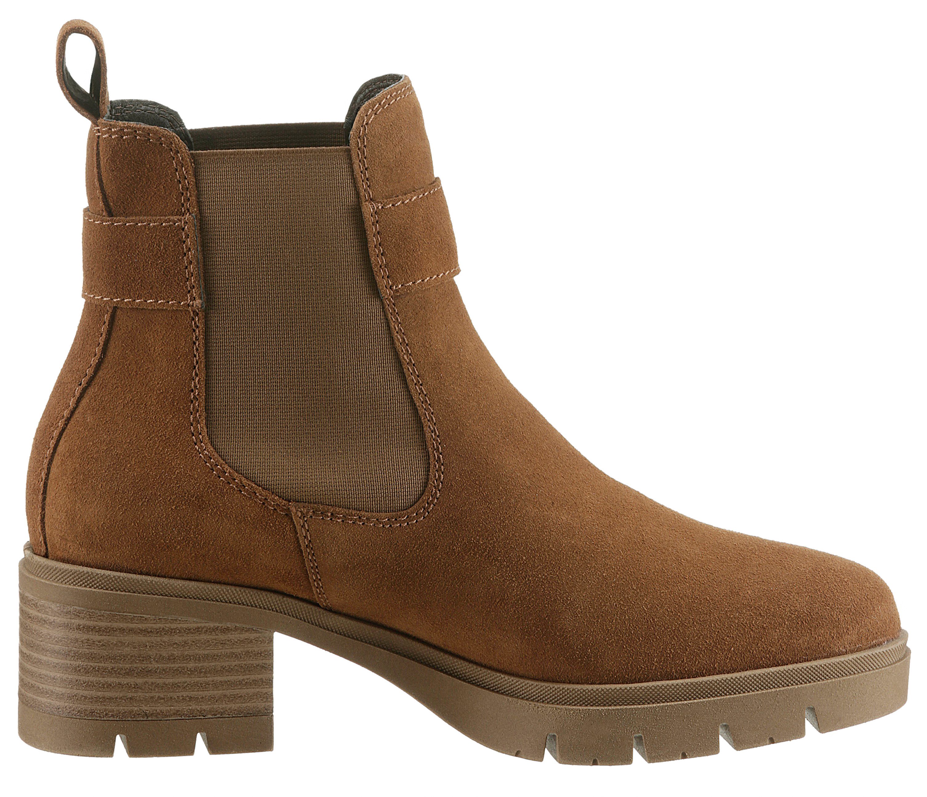 Tamaris Chelsea-boots blokhak, businessmode, enkellaars met decoratieve gesp