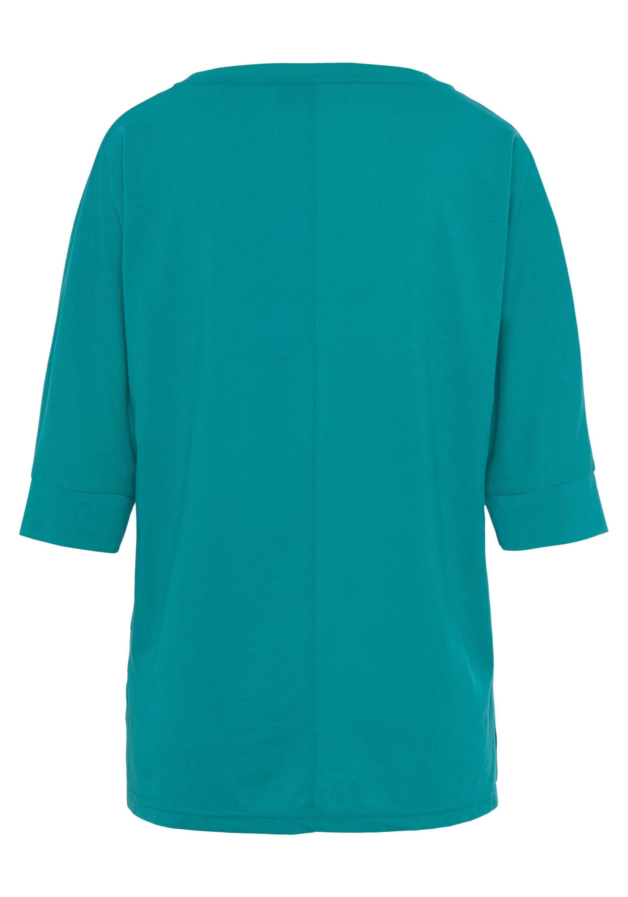 Elbsand Shirt met 3/4-mouwen met logoprint, katoenmix, losse pasvorm