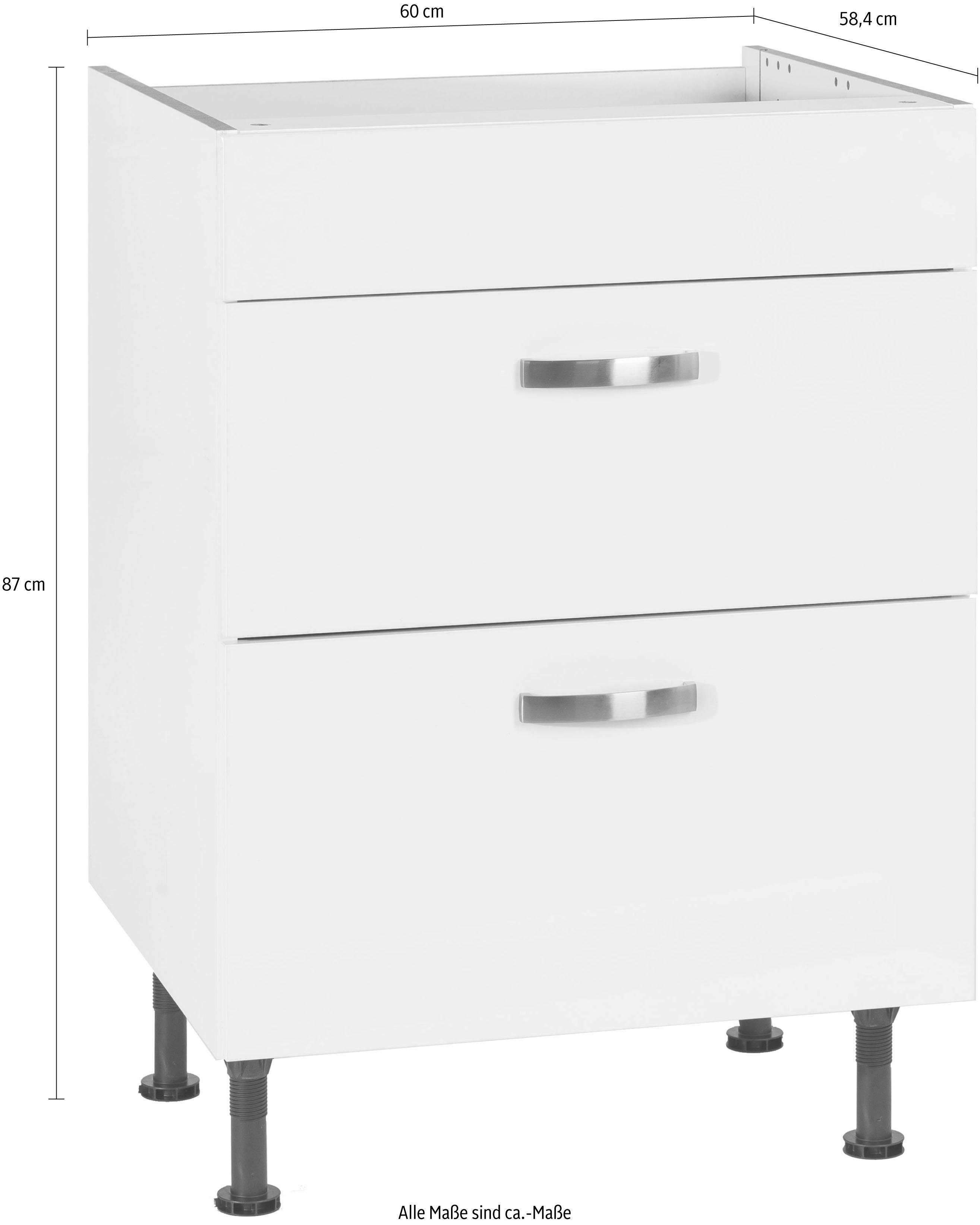 Kochstation Ombouwkast voor fornuis KS-Cara Breedte 60 cm, met volledig uittrekbare laden en soft-closefunctie