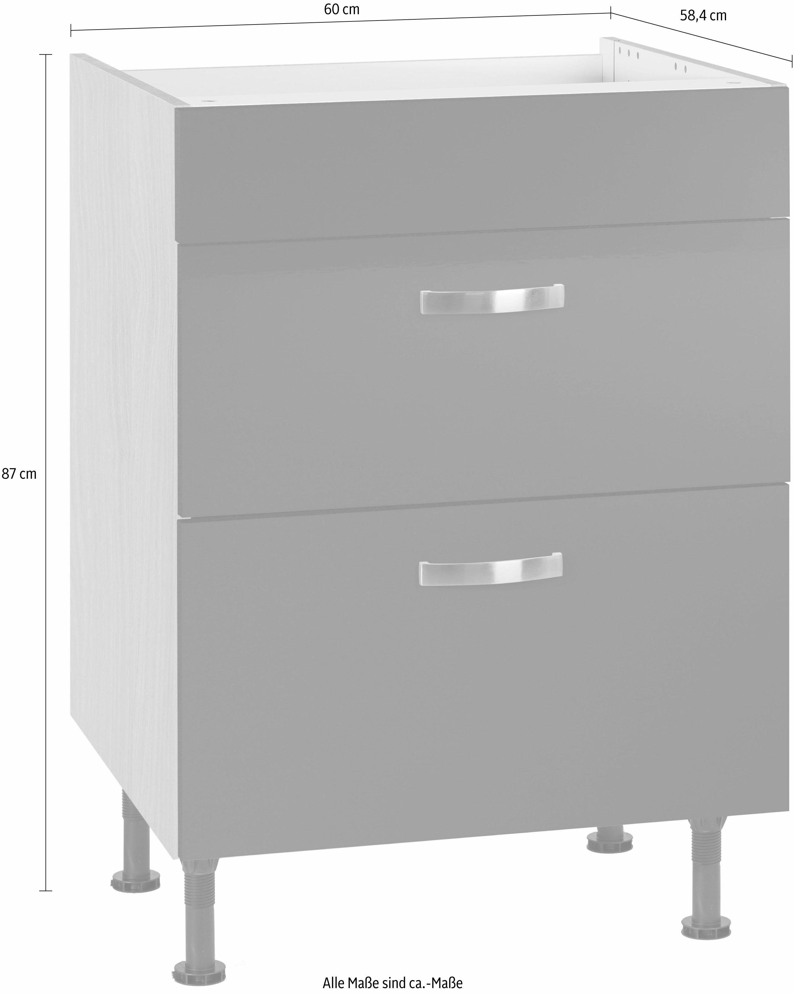 OPTIFIT Ombouwkast voor fornuis Cara Breedte 60 cm, met volledig uittrekbare laden en soft-closefunctie