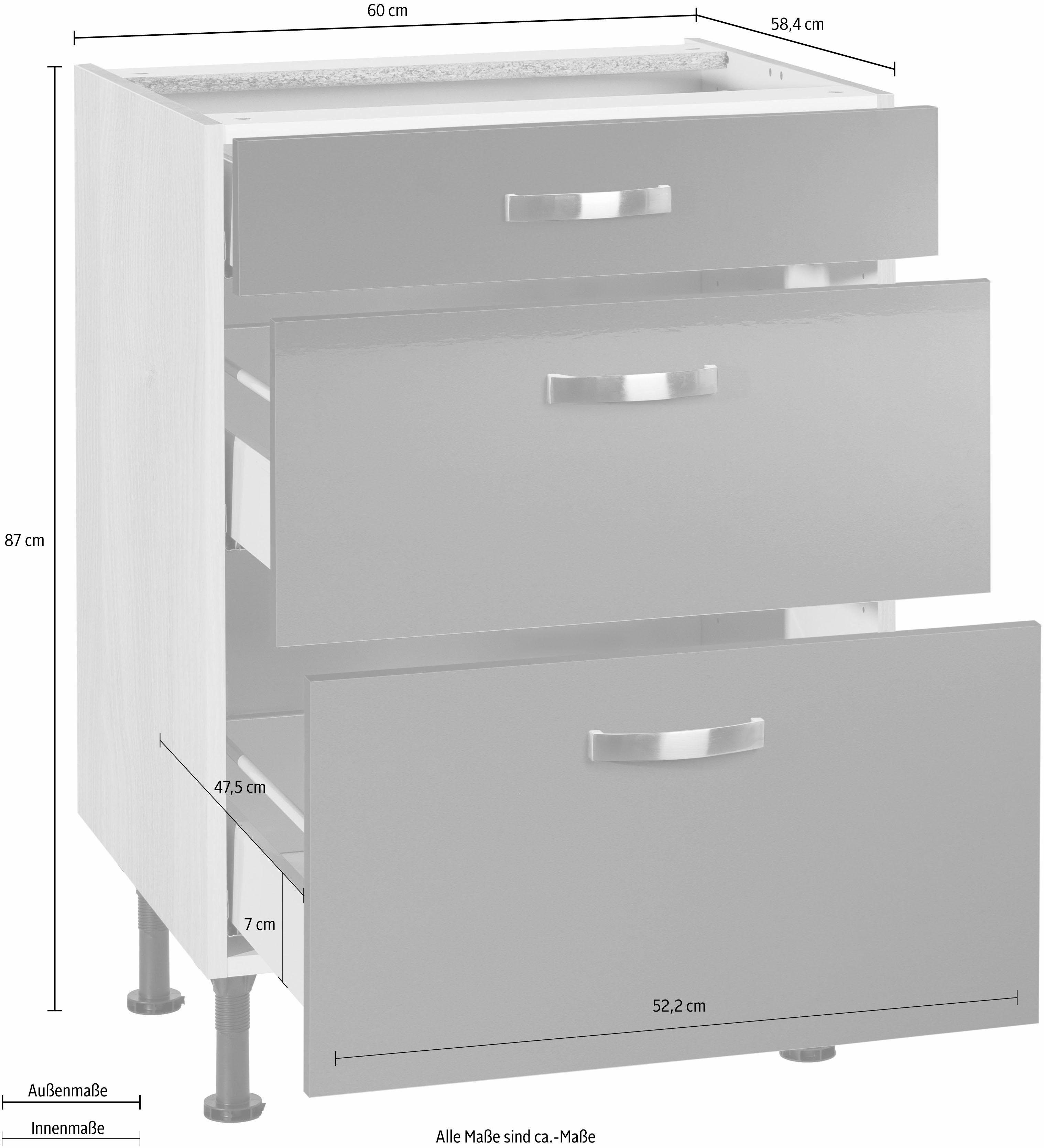 OPTIFIT Onderkast Cara Breedte 60 cm, met volledig uittrekbare laden en soft-closefunctie
