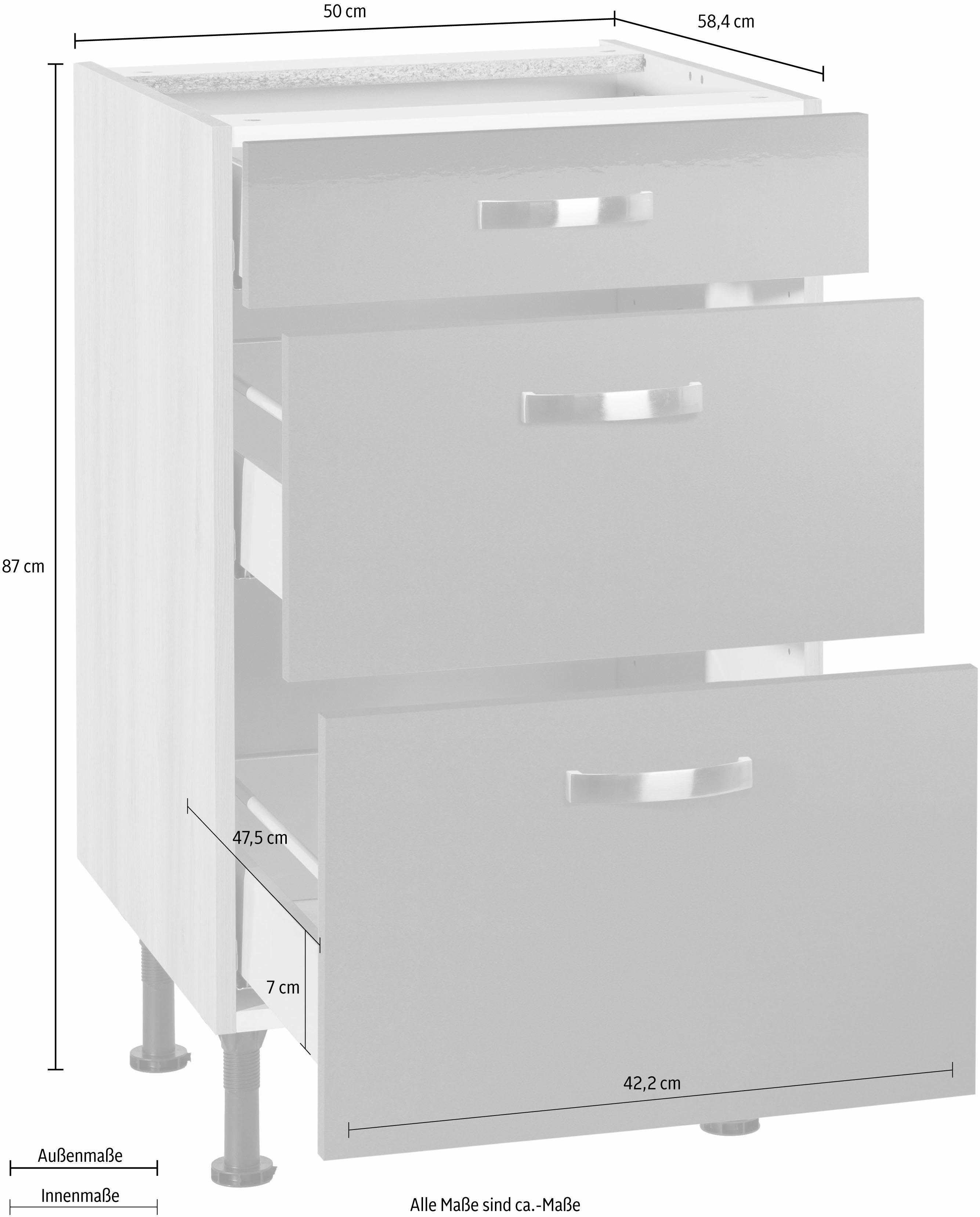 OPTIFIT Onderkast Cara Breedte 50 cm, met volledig uittrekbare laden en soft-closefunctie