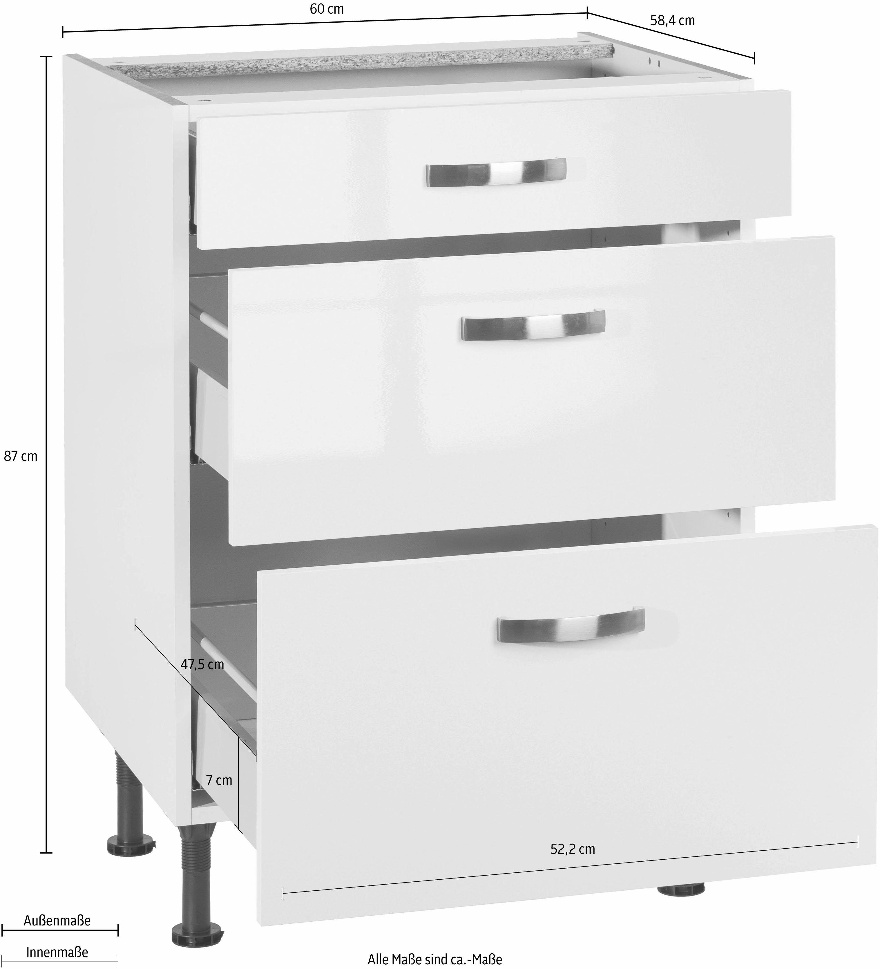 OPTIFIT Onderkast Cara Breedte 60 cm, met volledig uittrekbare laden en soft-closefunctie