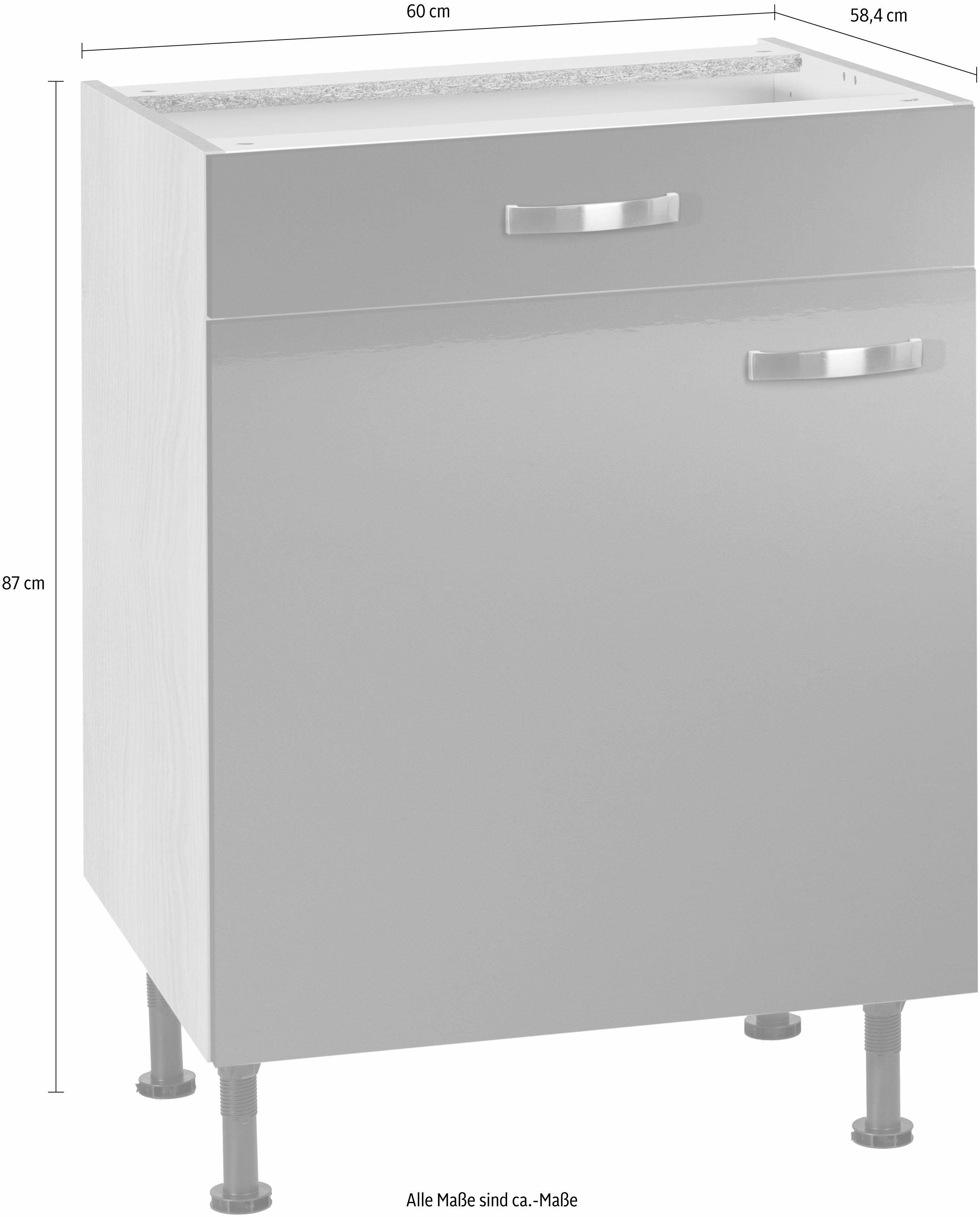 Kochstation Onderkast KS-Cara Breedte 60 cm, volledig uittrekbaar en soft-closefunctie