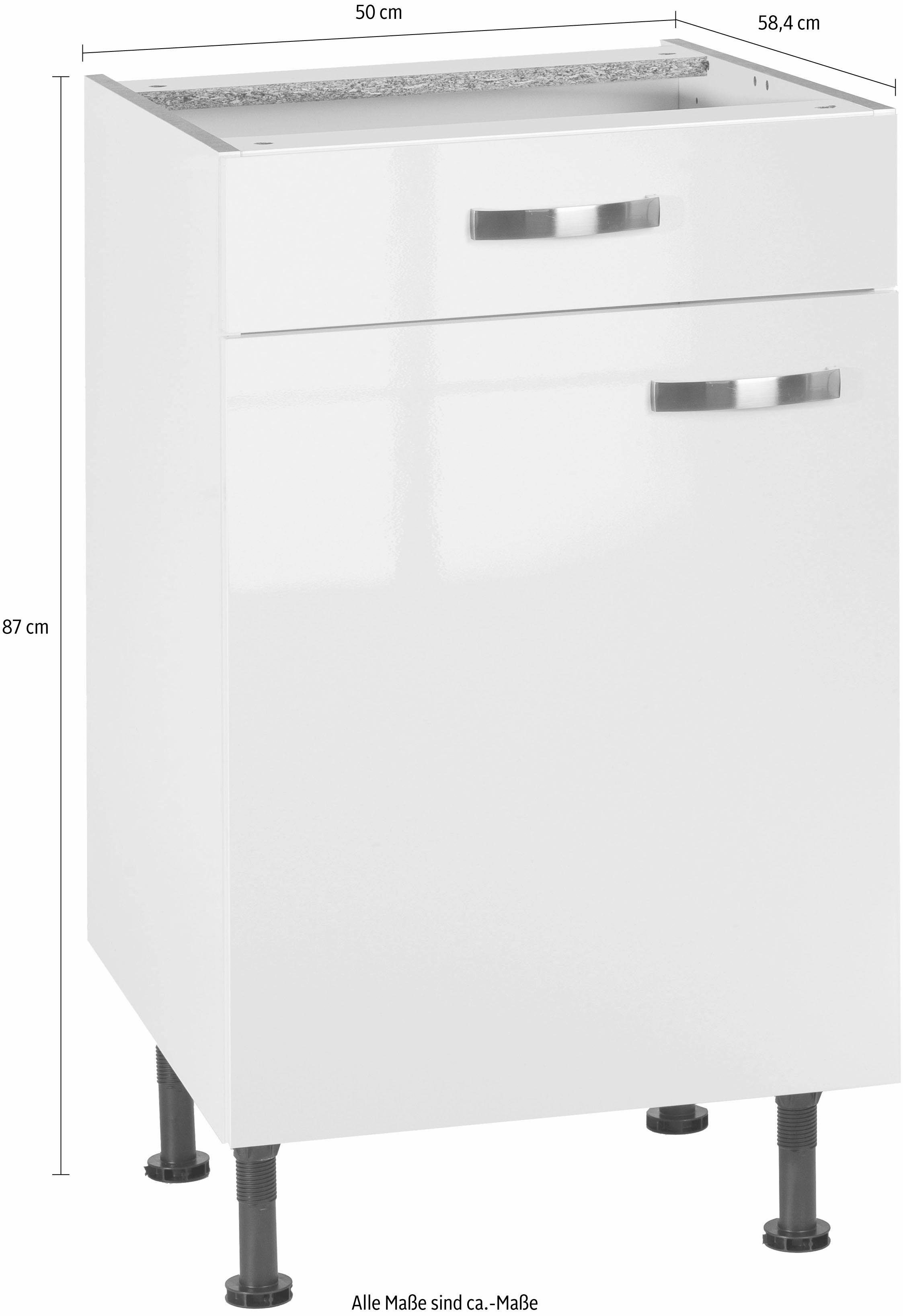 Kochstation Onderkast KS-Cara Breedte 50 cm, volledig uittrekbaar en soft-closefunctie