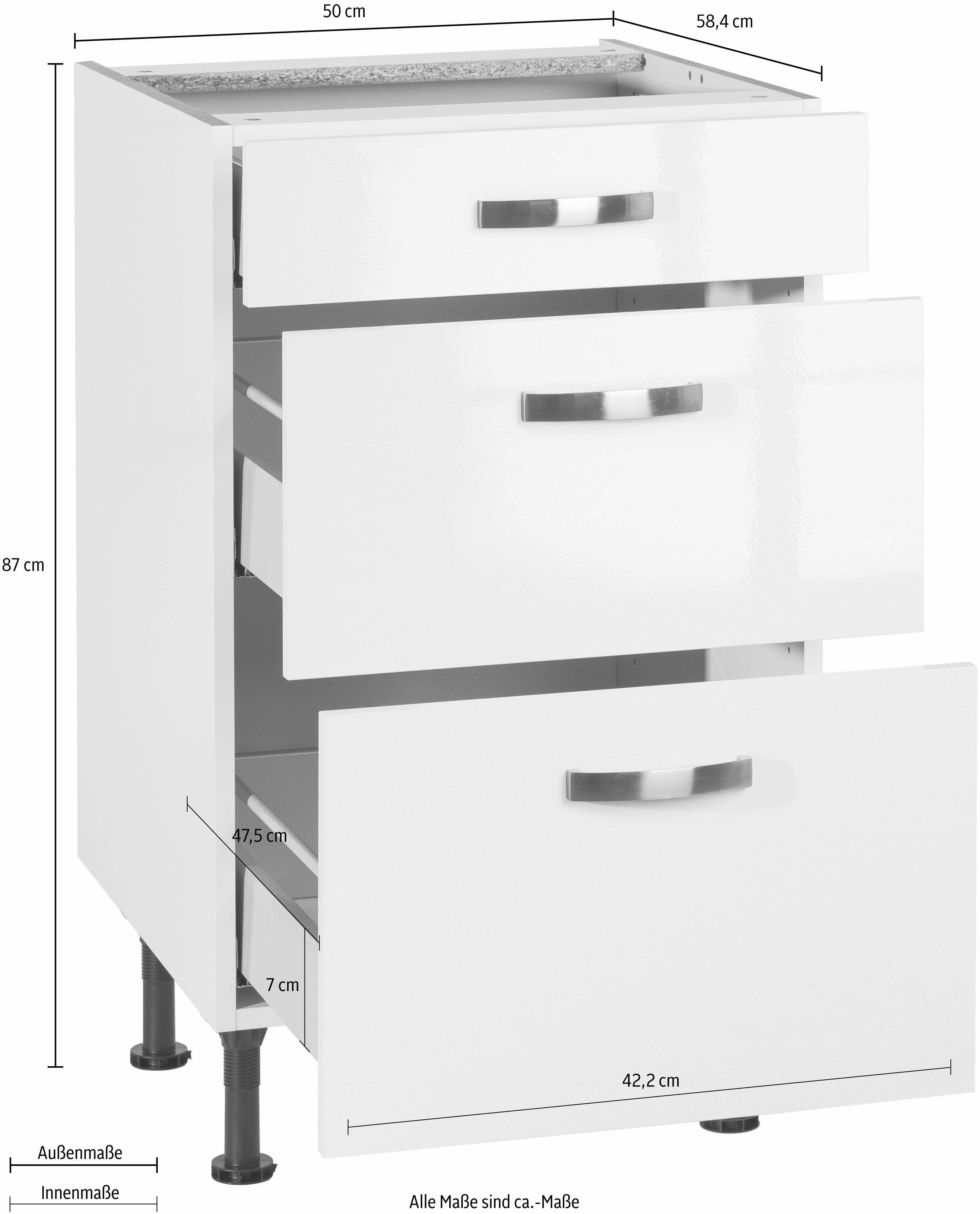 OPTIFIT Onderkast Cara Breedte 50 cm, met volledig uittrekbare laden en soft-closefunctie