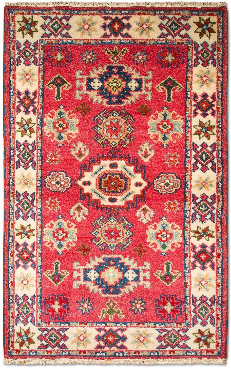 morgenland Wollen kleed Kazak-kleed met de hand geknoopt rood