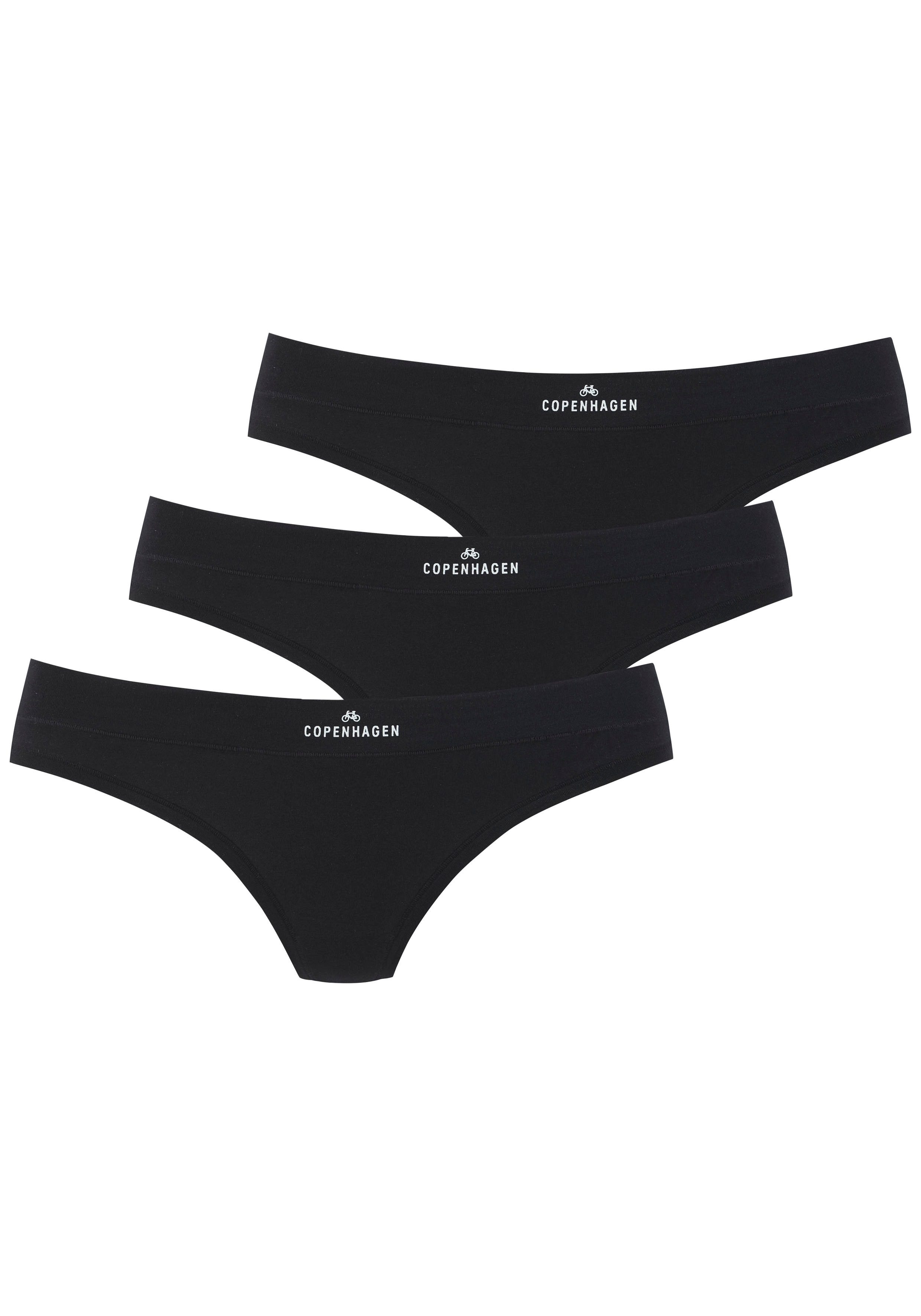 OTTO Copenhagen Studios String Met logoprint bij de band van zachte bio-katoenkwaliteit (Set van 3) dames strings maat XL (42) zwart