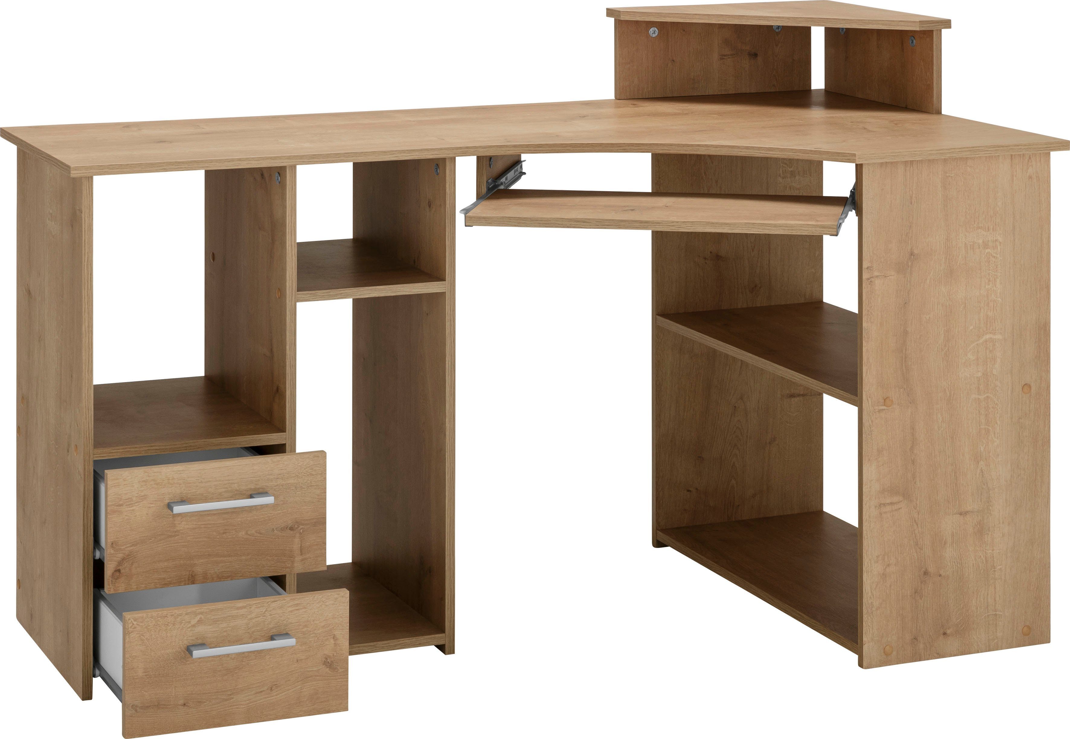 VOGL Möbelfabrik Bureau Sam Breedte 137 cm, met uittrekplank voor het toetsenbord en towervak