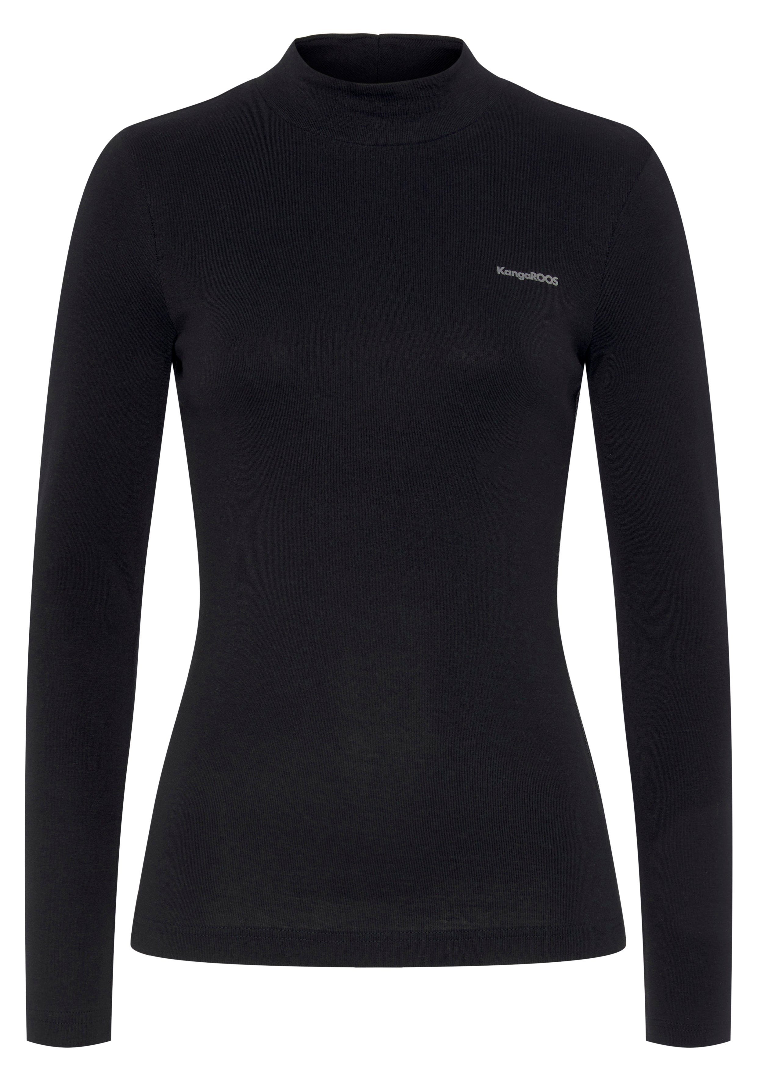 KangaROOS Longsleeve Lange mouwen, zeer figuurvolgend, effen, staande kraag