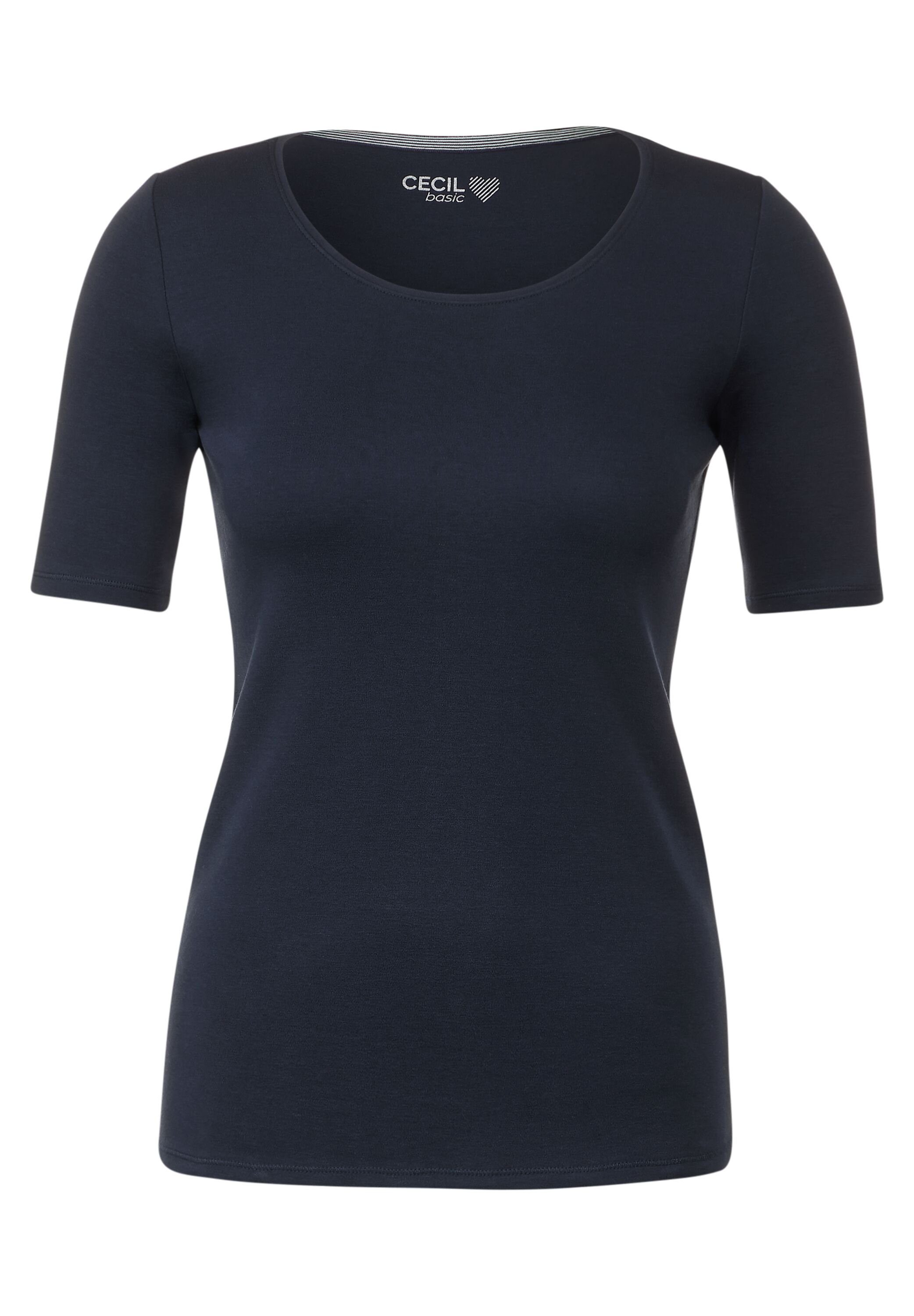 Cecil T-shirt Stijl Lena met klassieke ronde hals