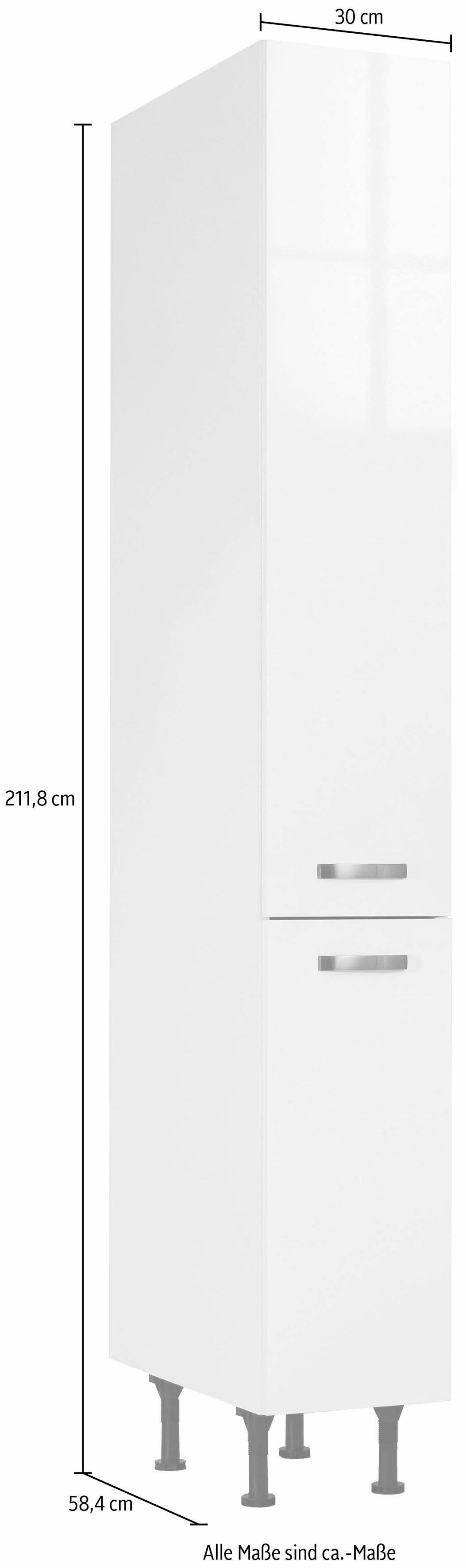 OPTIFIT Apothekerskast Cara met 2 volledig uittrekbare laden en 5 legplanken, in hoogte verstelbare poten, breedte 30 cm
