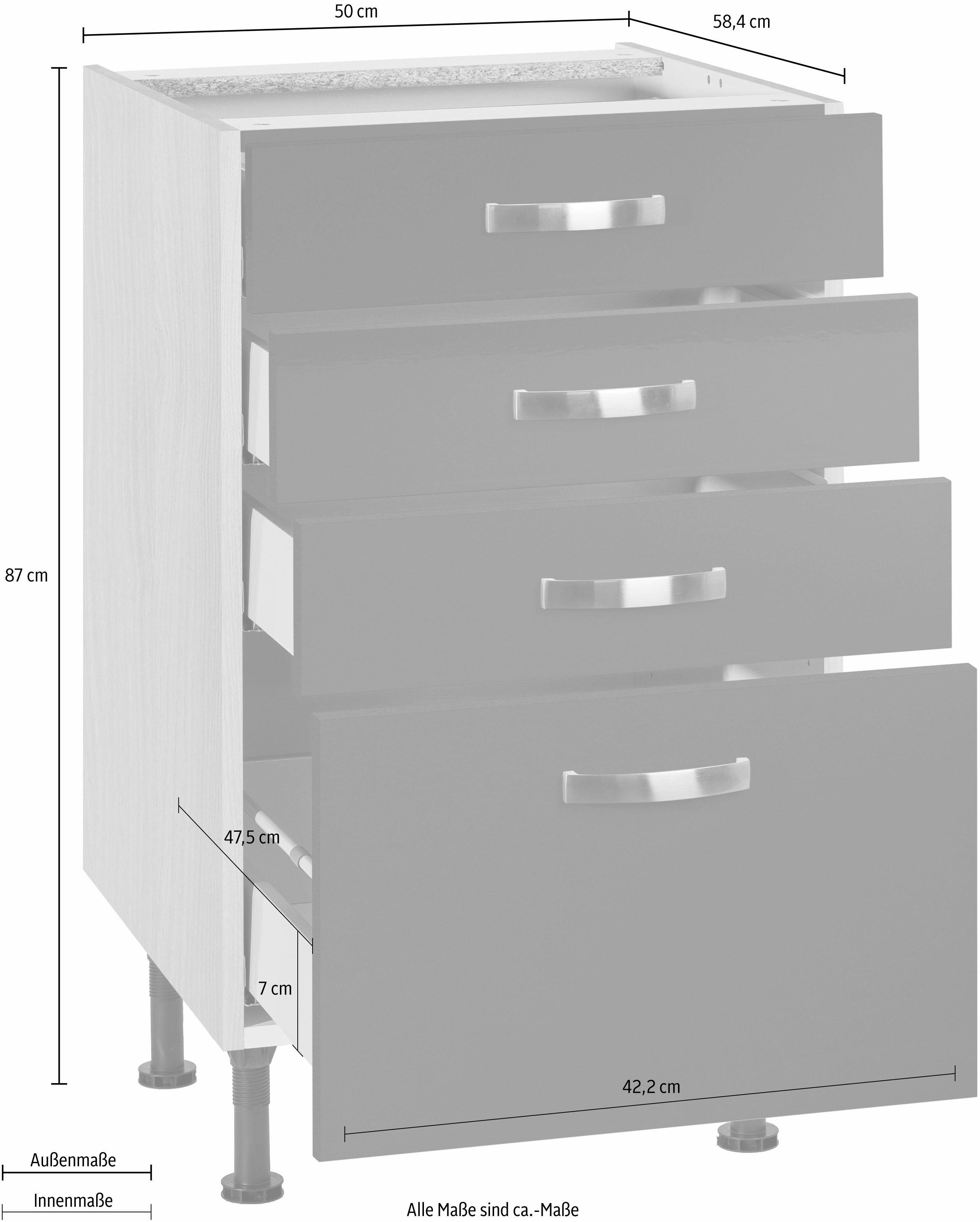 OPTIFIT Onderkast Cara Breedte 50 cm, met volledig uittrekbare laden en soft-closefunctie