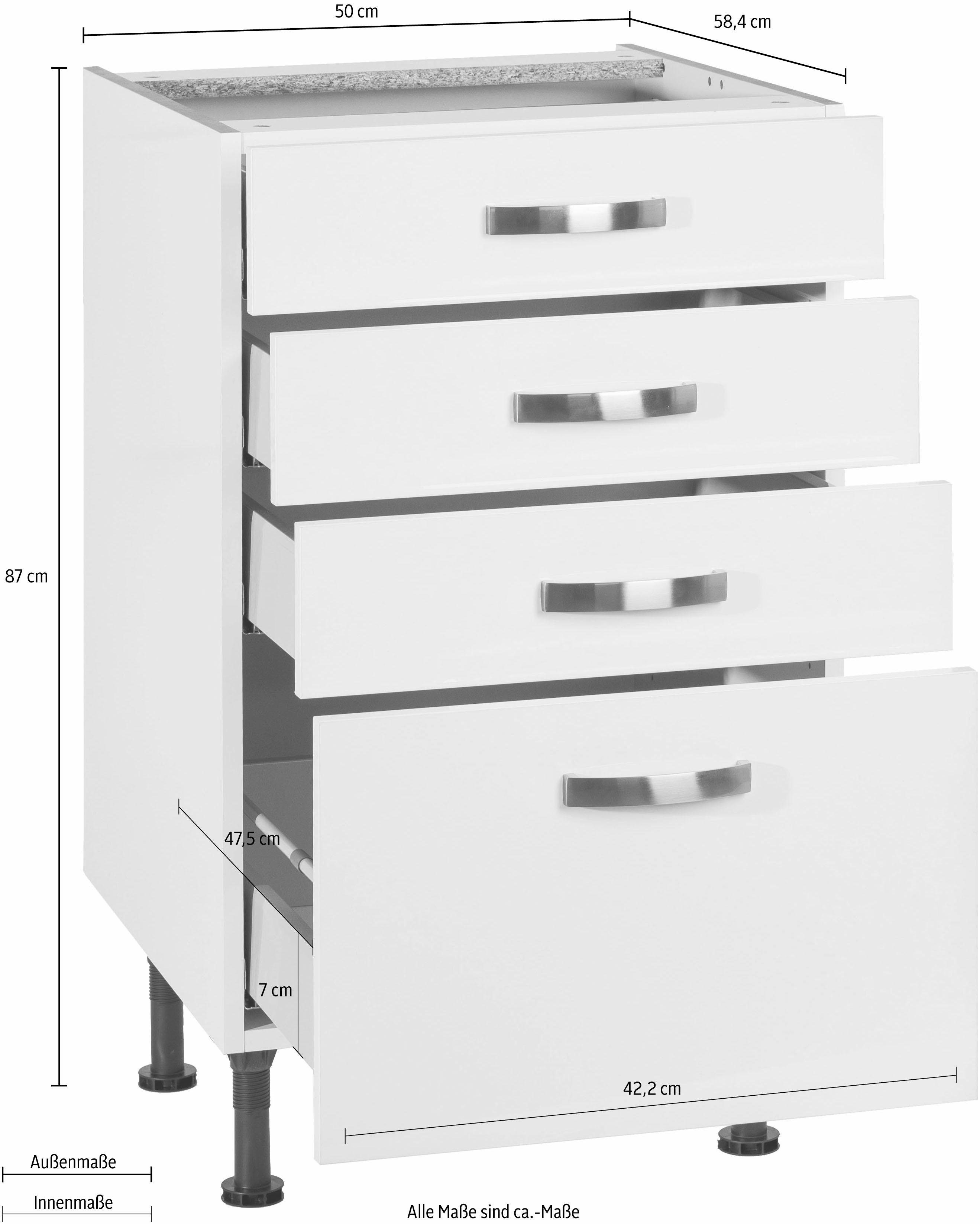 OPTIFIT Onderkast KS-Cara Breedte 50 cm, met volledig uittrekbare laden en soft-closefunctie
