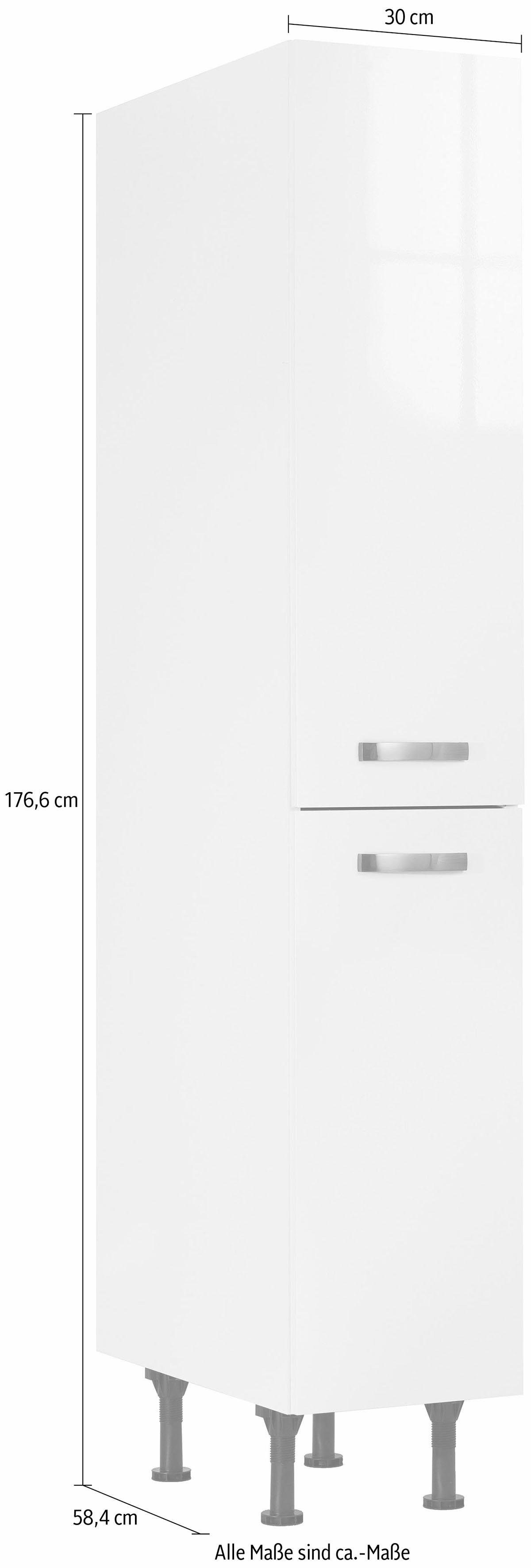 OPTIFIT Apothekerskast Cara met 2 volledig uittrekbare laden en 4 legplanken, in hoogte verstelbare poten, breedte 30 cm